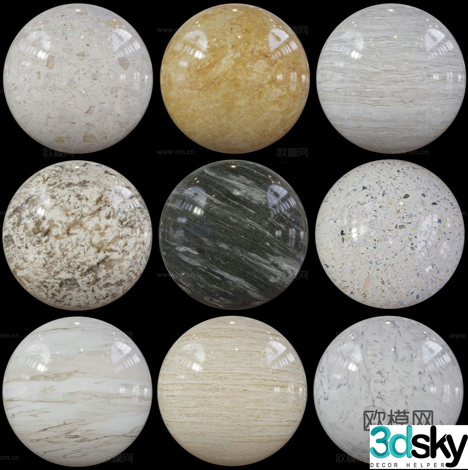 Floor tiles Stone Ceramic tiles 3d model