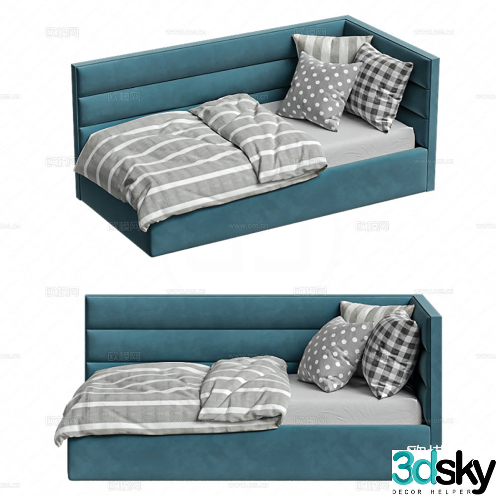 Modern children’s bed sofa bed 3d model