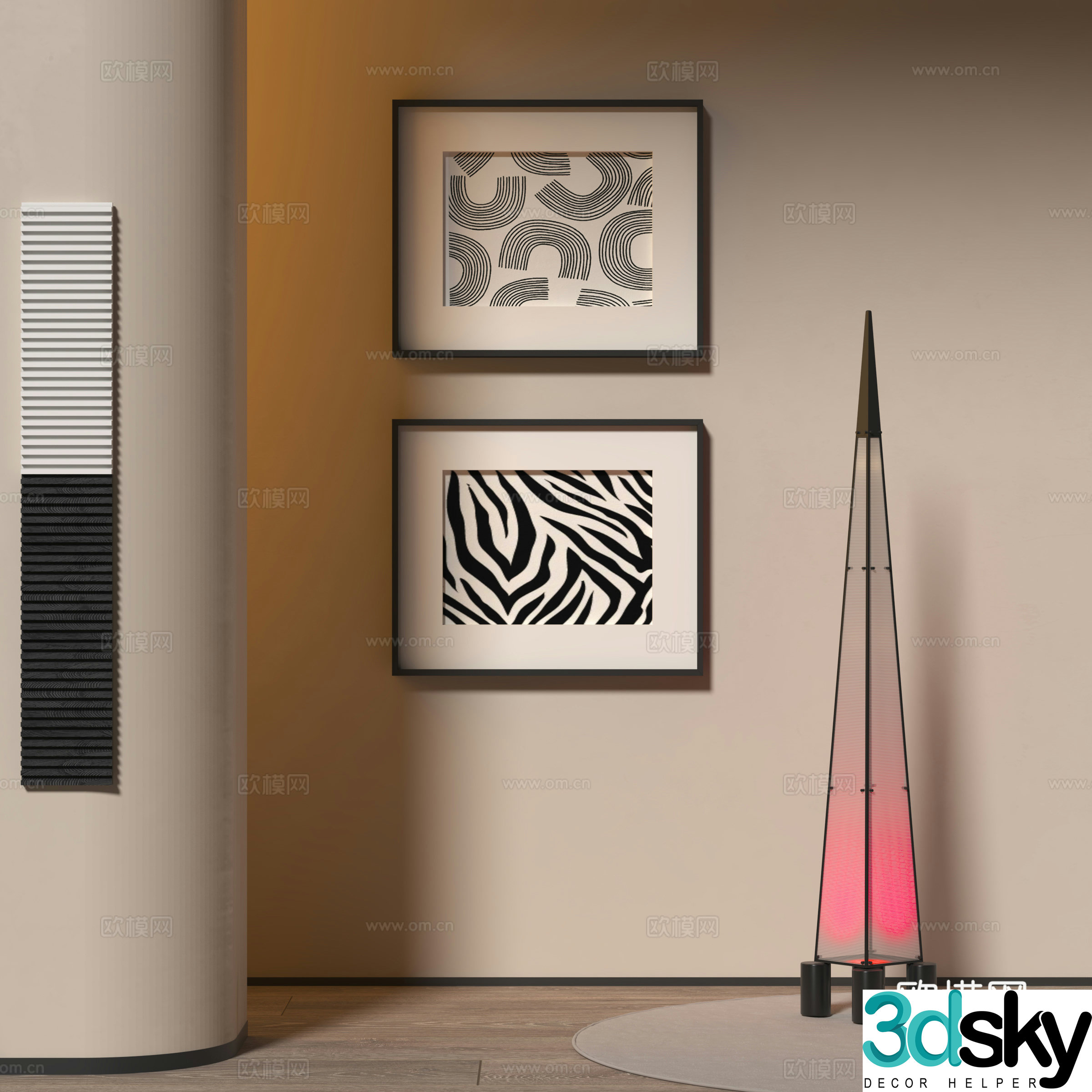 Modern decorative hanging paintings Decorative ornaments 3D model