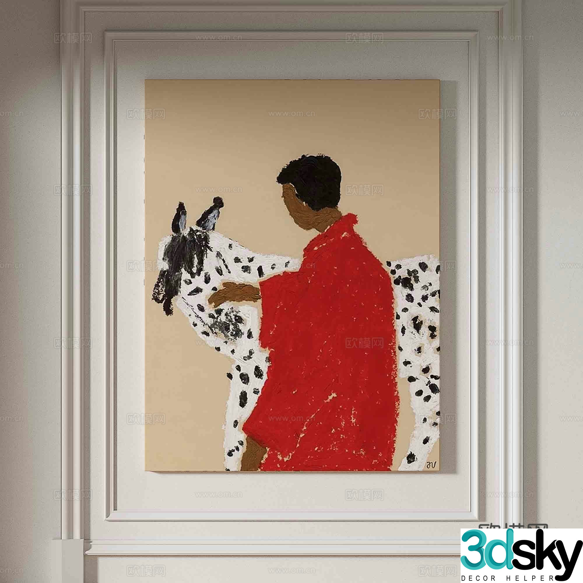 Modern oil paintings of characters hanging paintings 3d model