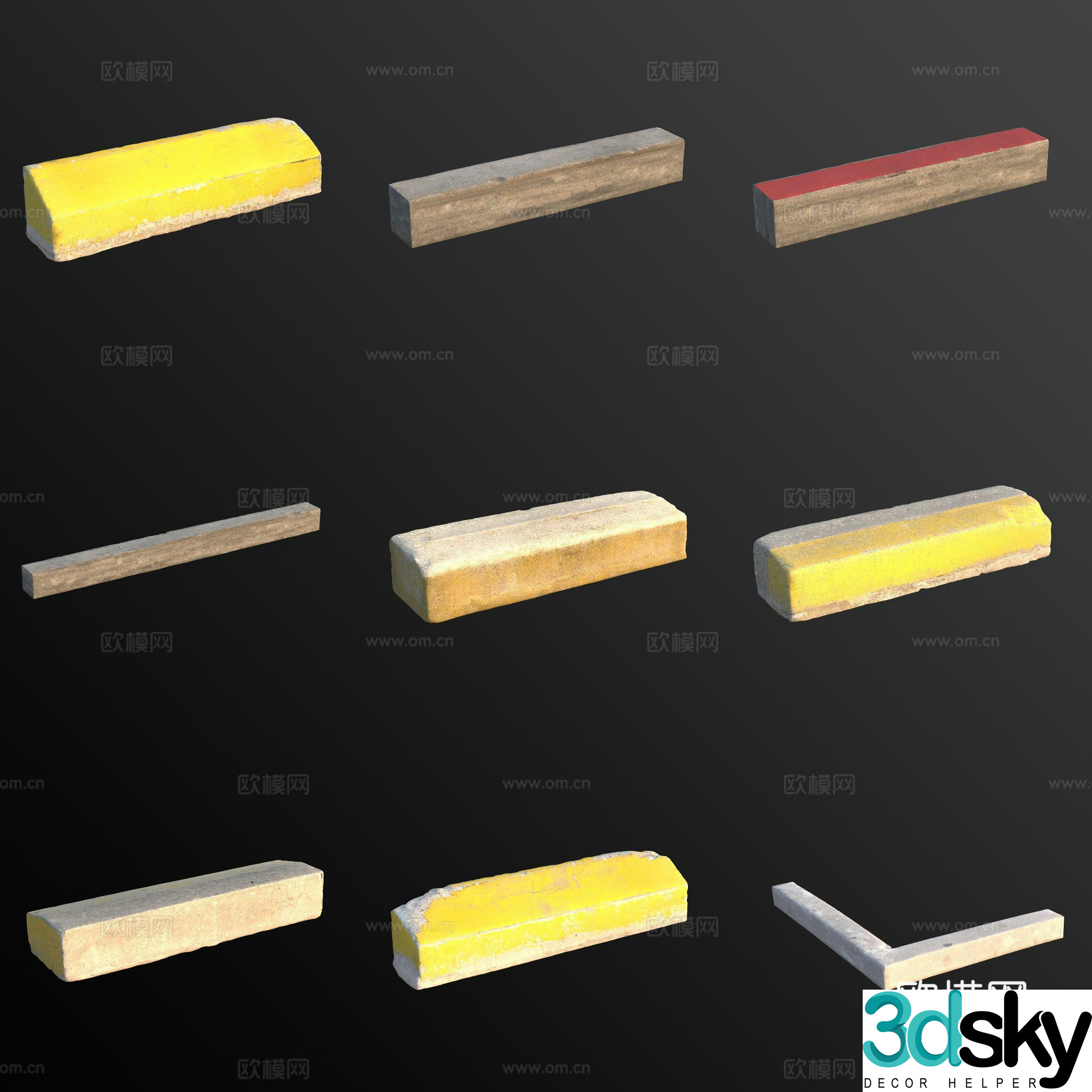 Road Curb 3d Model