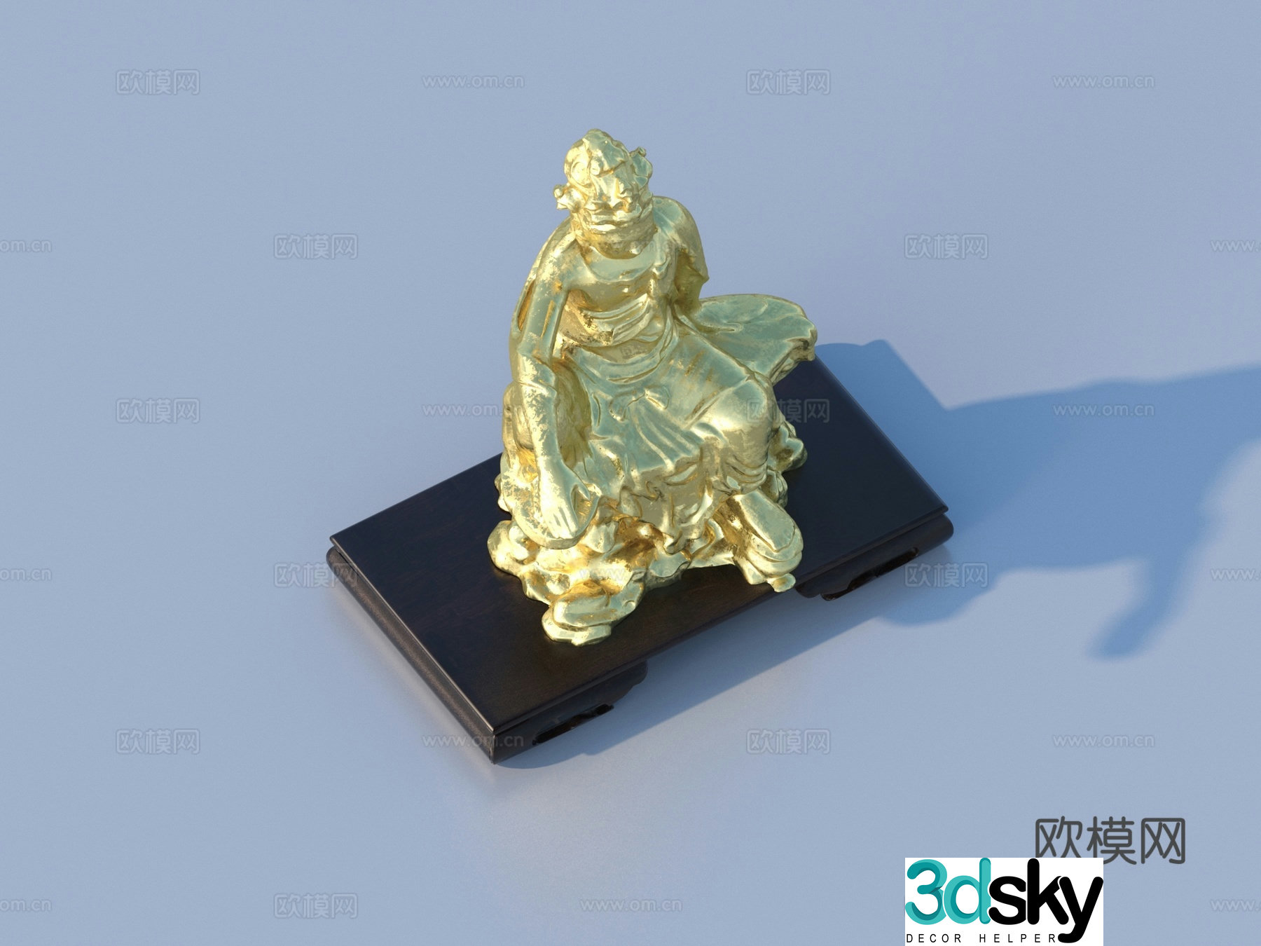 Chinese statue Buddha statue sculpture ornament 3D model