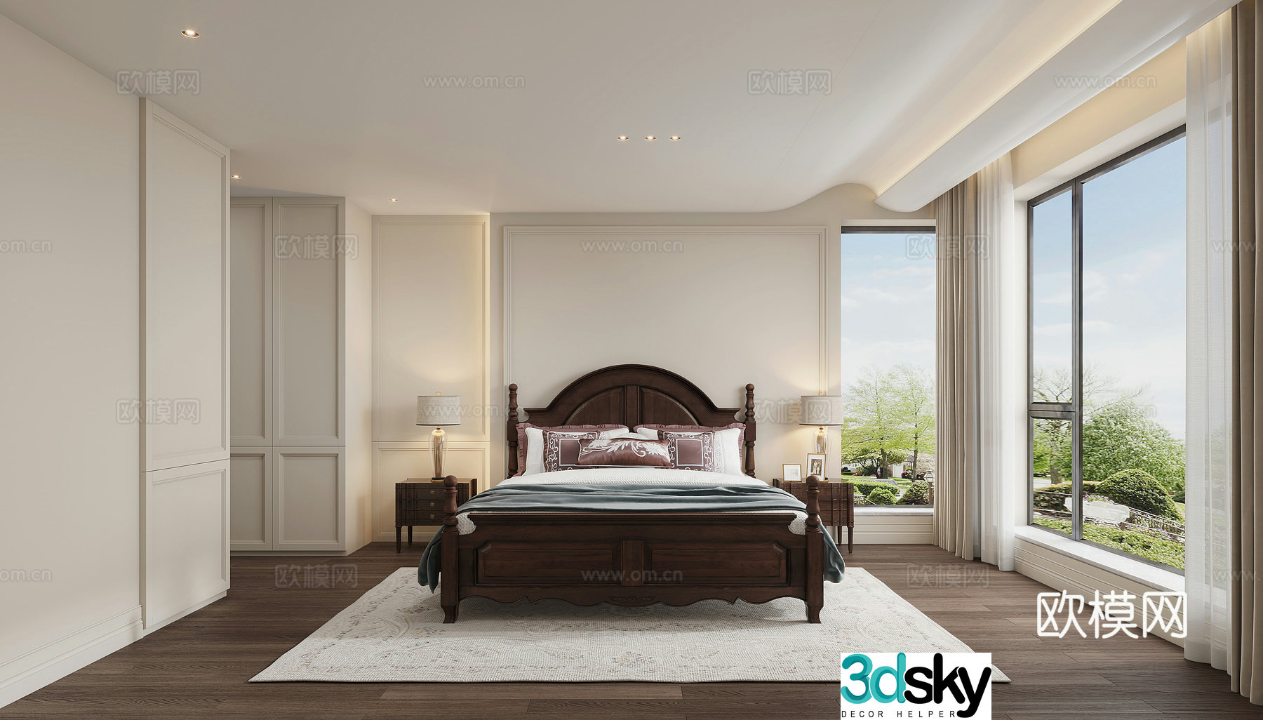 American simple bedroom master bedroom 3d model