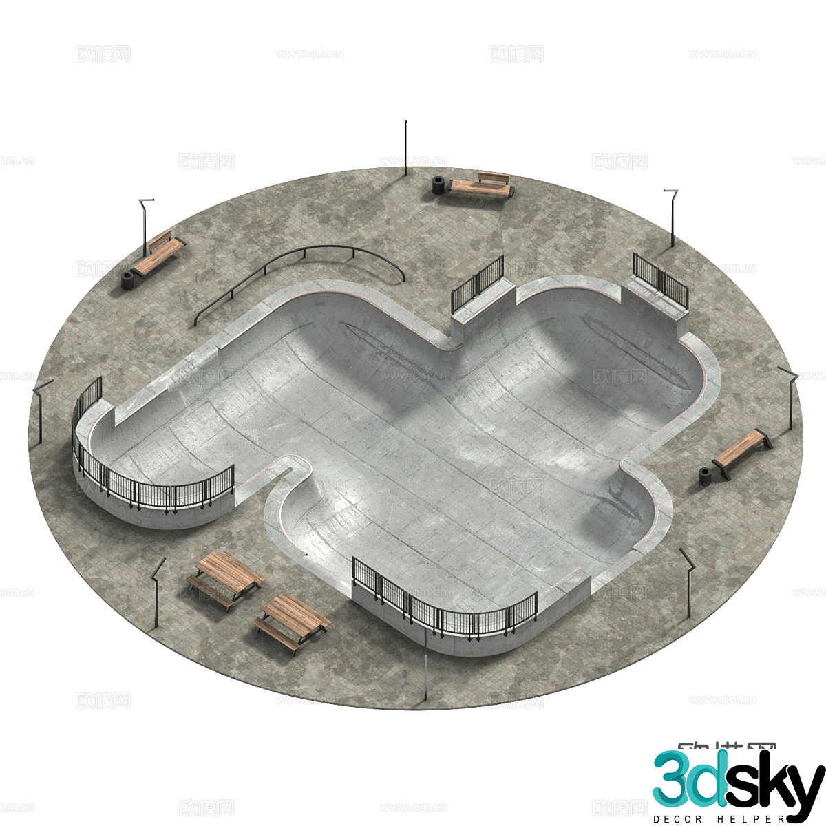 Skateboard park 3D model