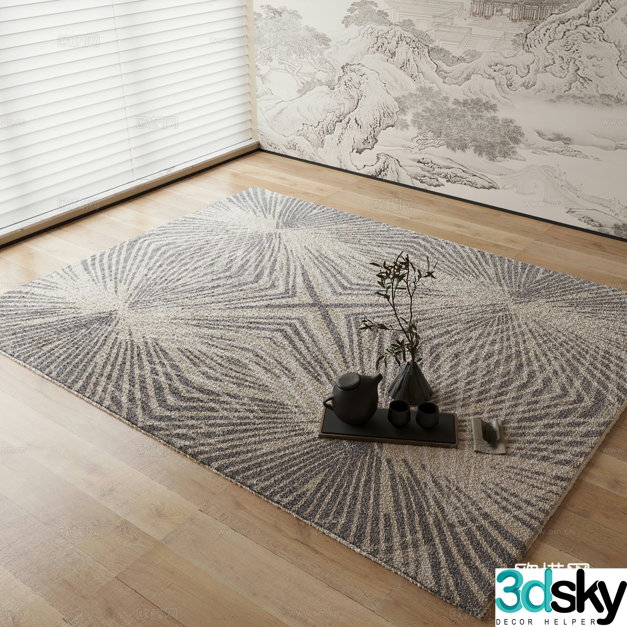 New Chinese carpet 3D model