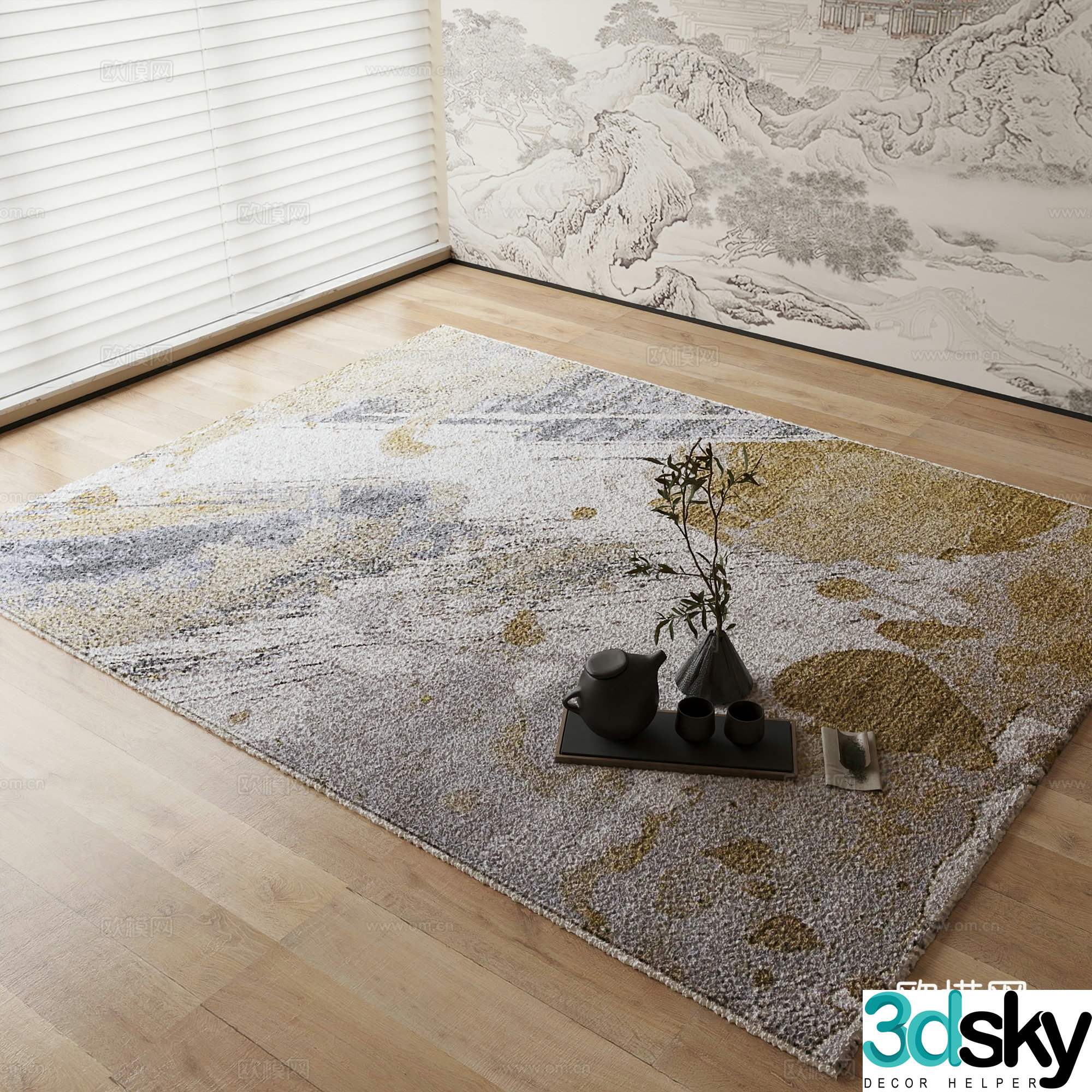 New Chinese carpet 3D model