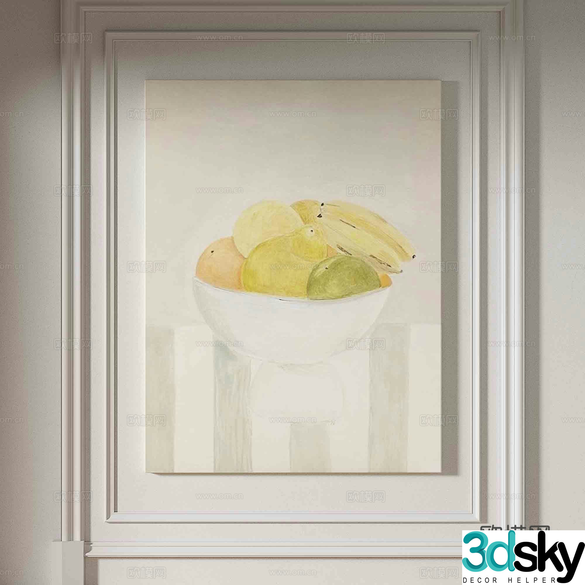 Modern minimalist painting Fruit oil painting 3d model
