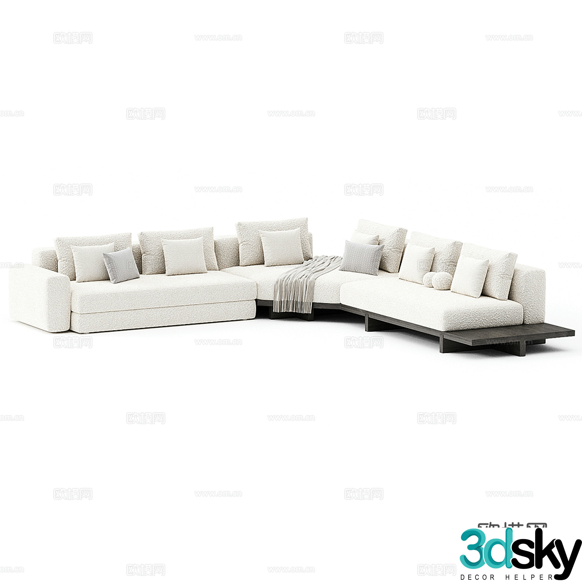 Modern multiplayer corner sofa collection 3d model