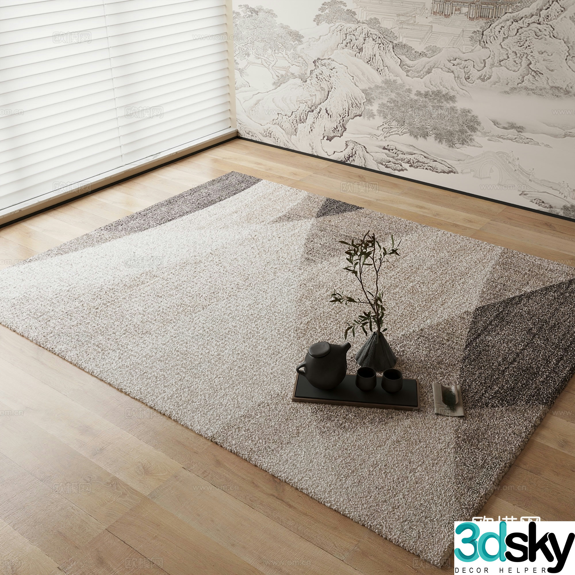 New Chinese carpet 3D model