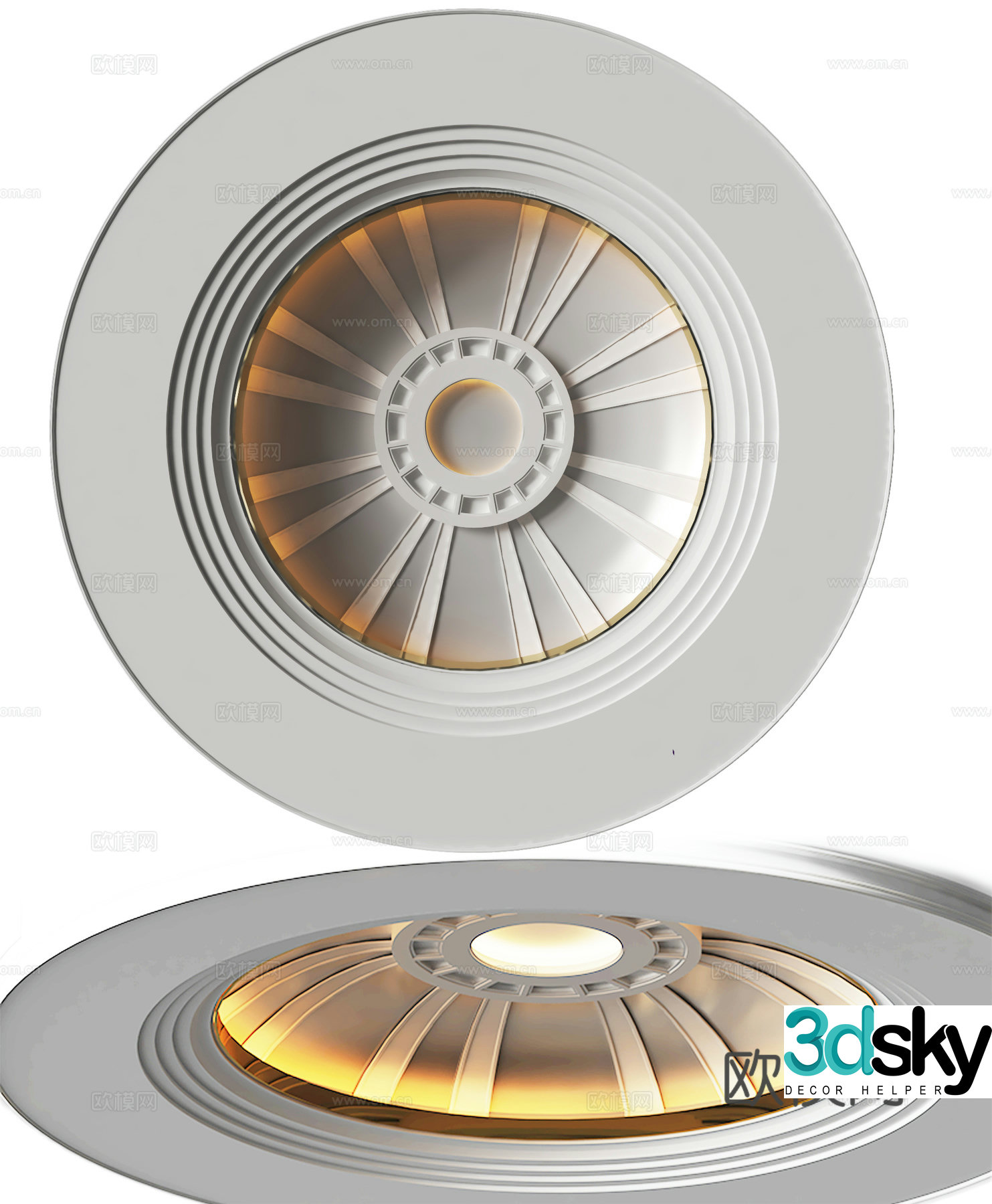 French circular ceiling dome 3D model