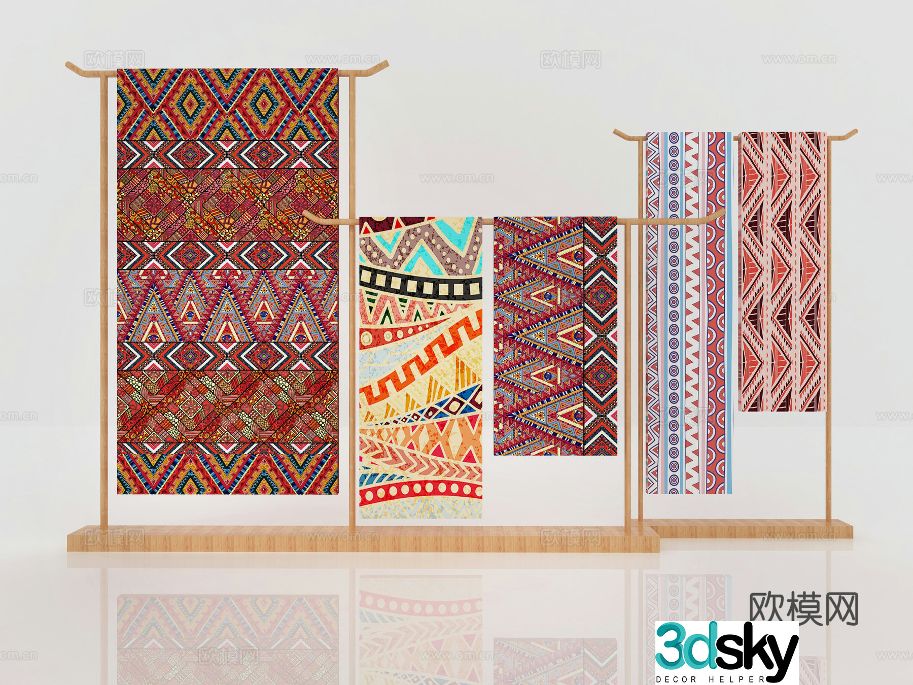New Chinese style fabric art 3D model display rack