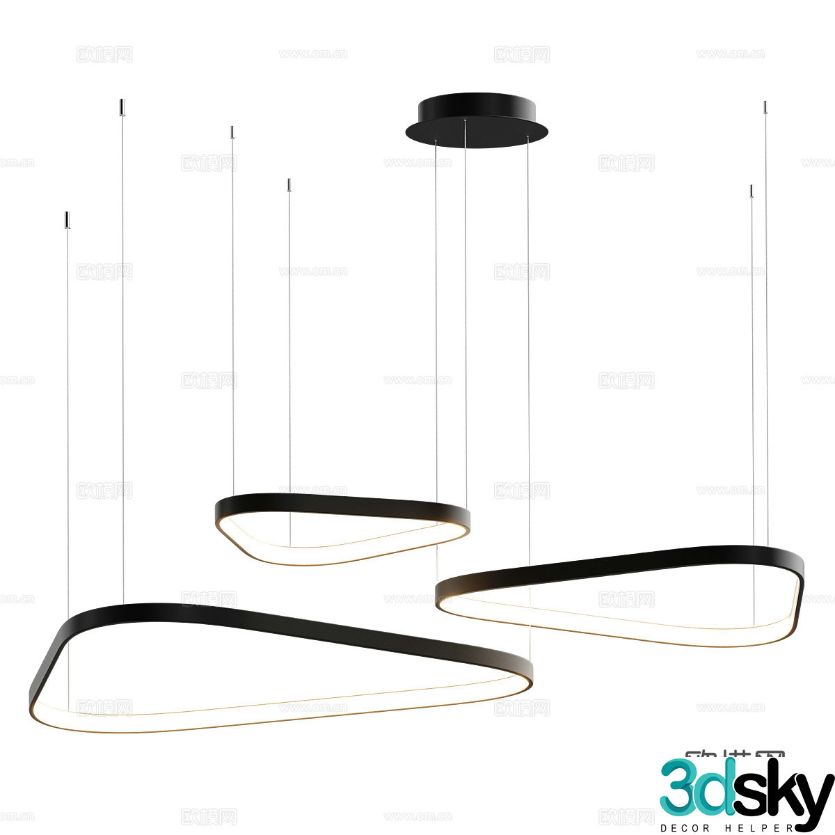 Modern minimalist chandelier 3d model