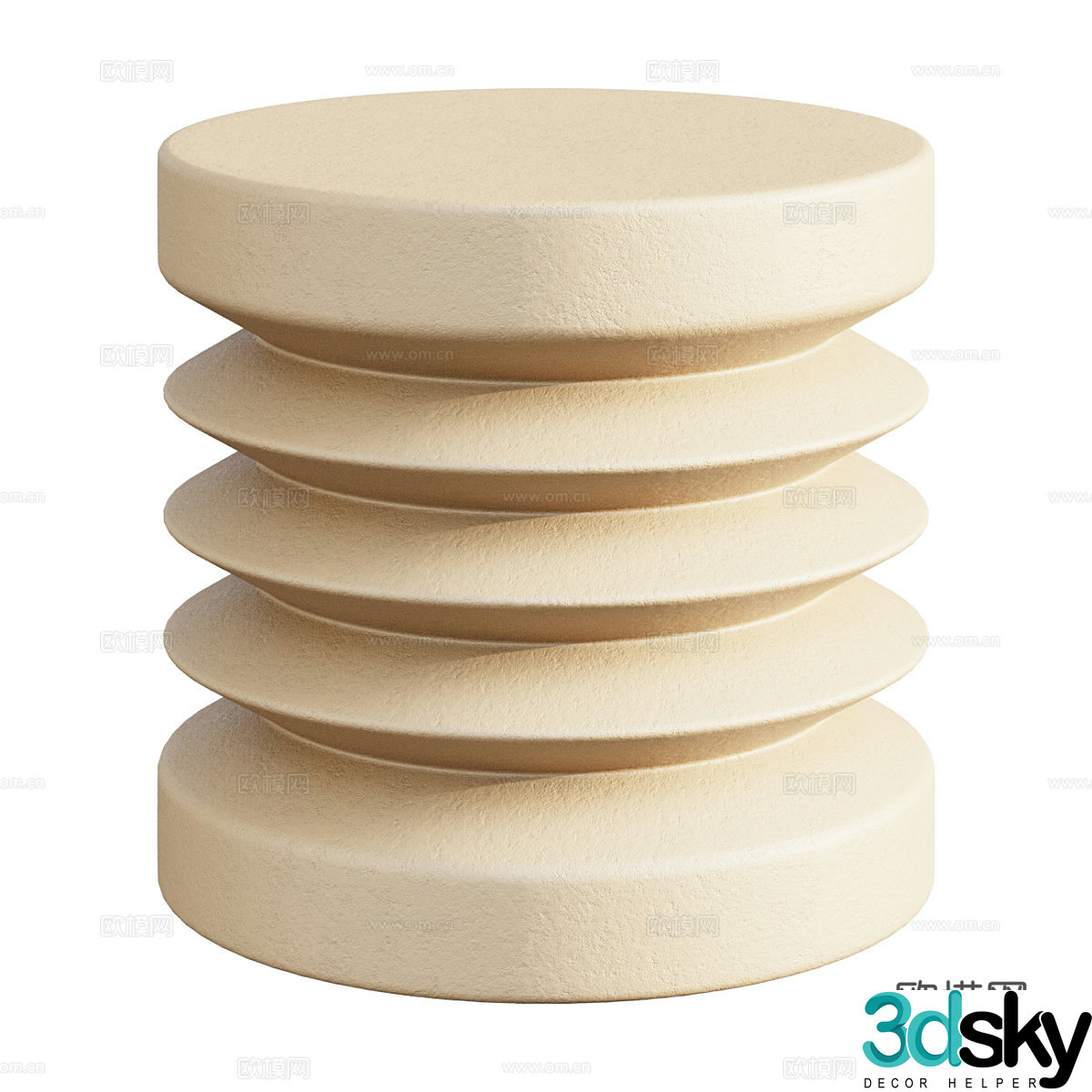 Modern round stool stool make-up stool 3d model