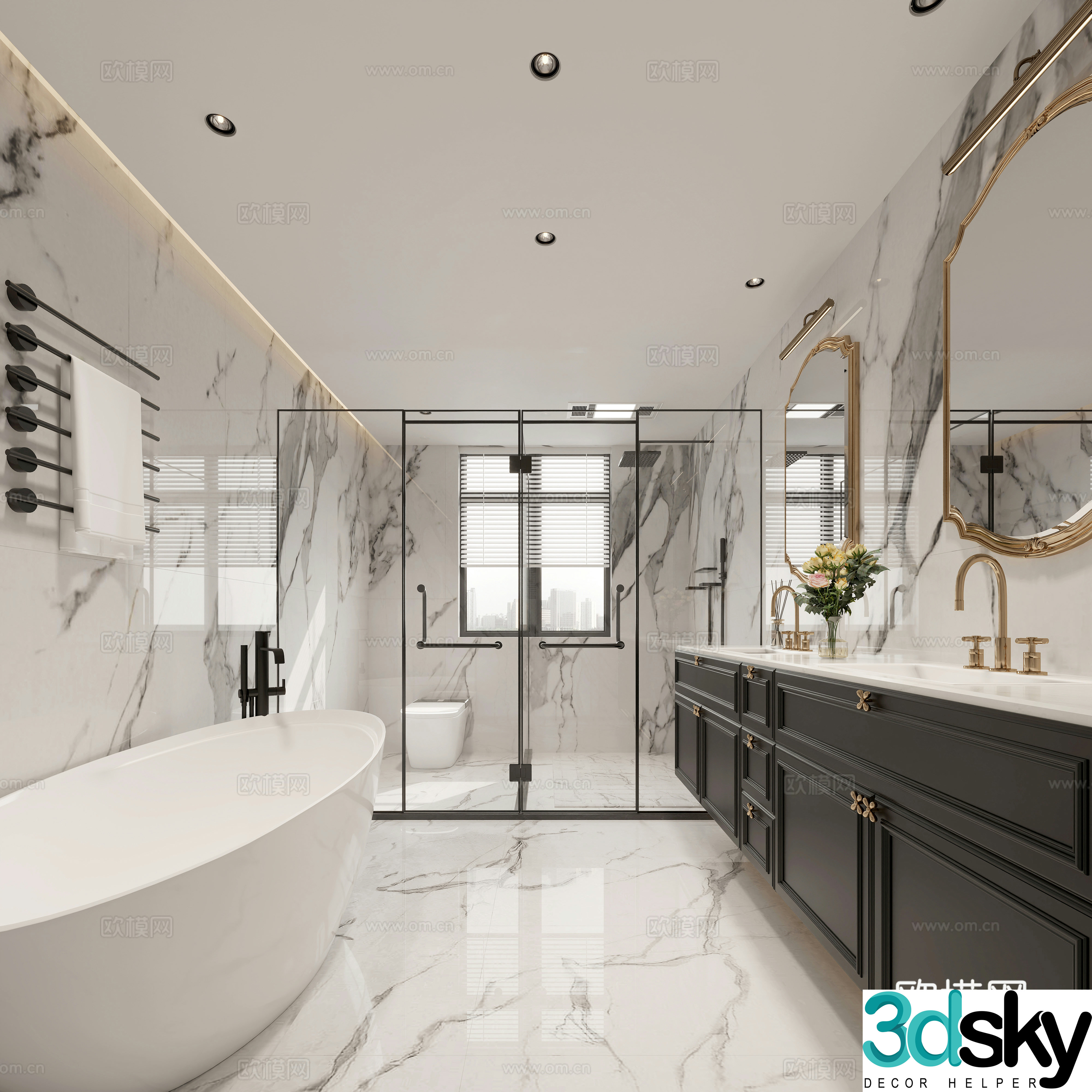 French bathroom bathroom master bathroom 3d model