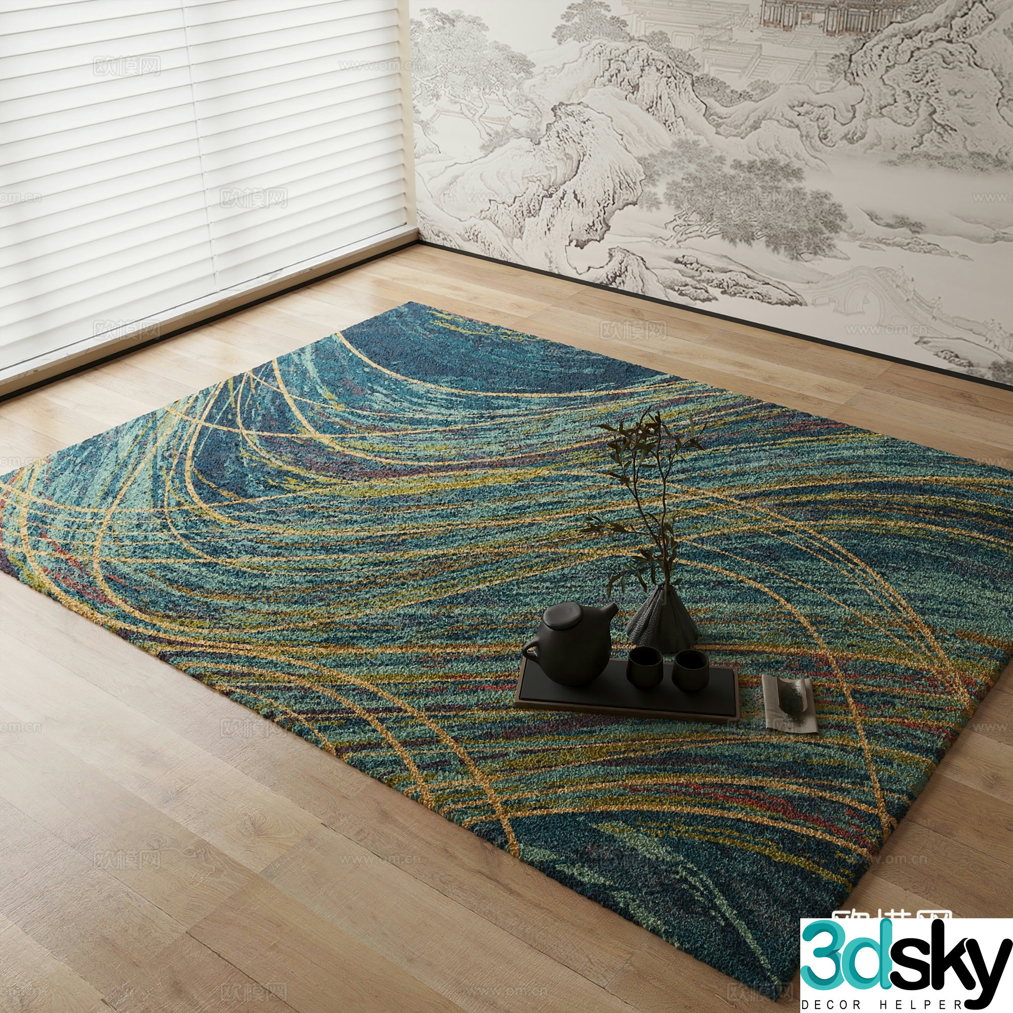 New Chinese carpet 3D model