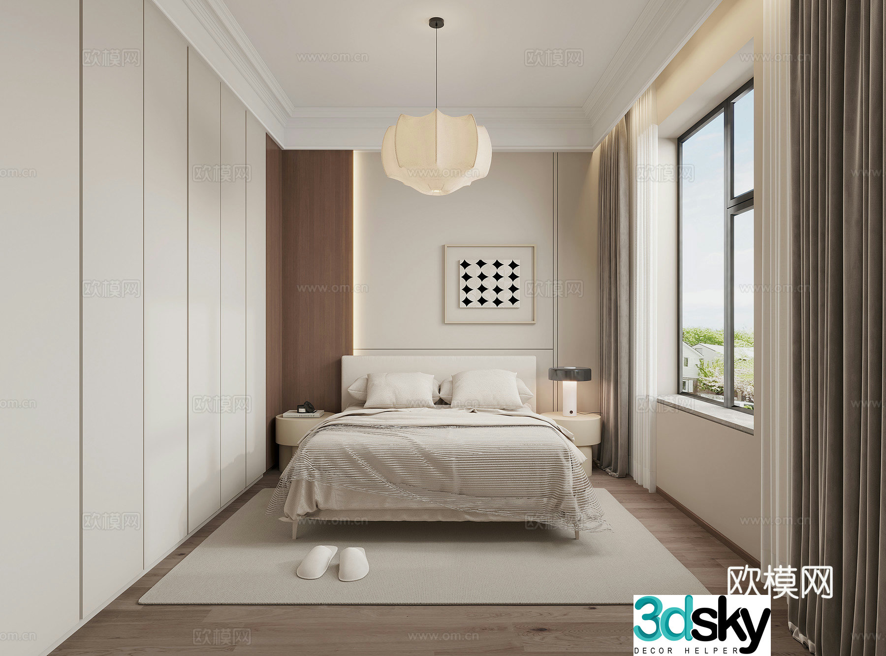 Middle style bedroom second bedroom 3D model