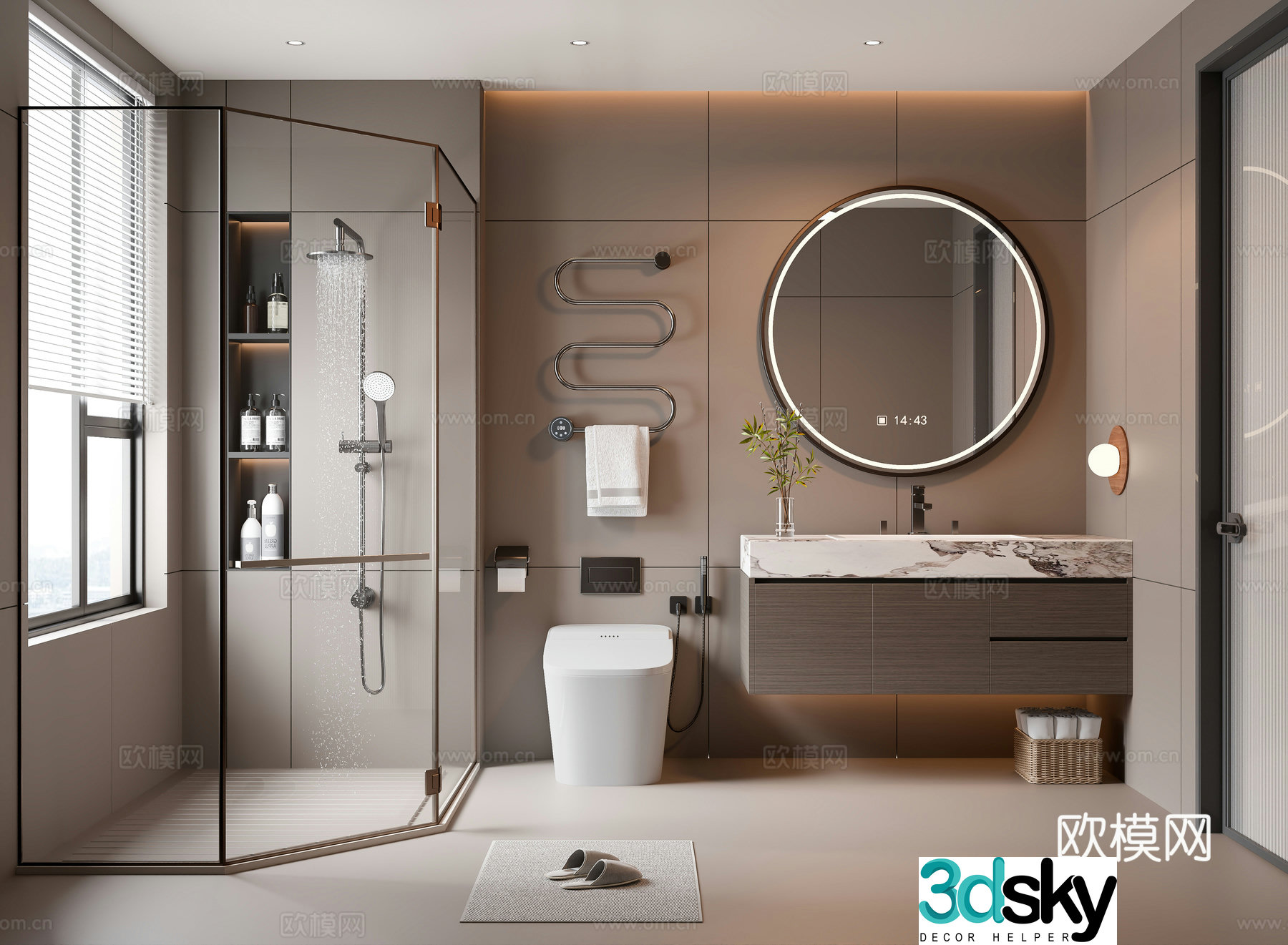 Modern bathroom bathroom 3d model