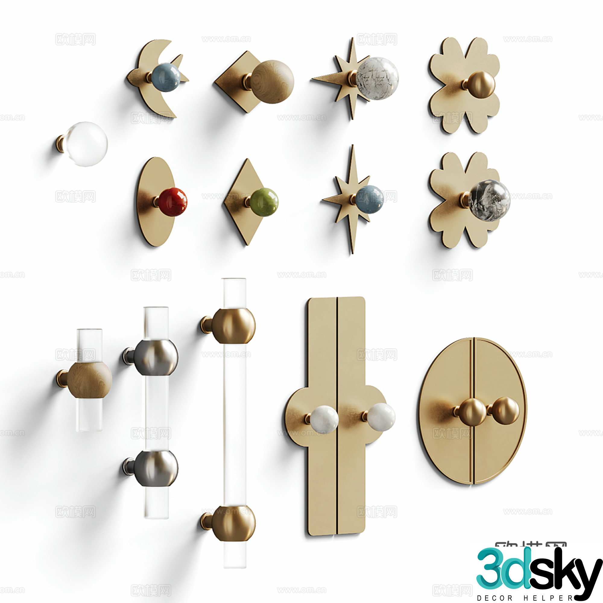 Light luxury handle door handle 3D model