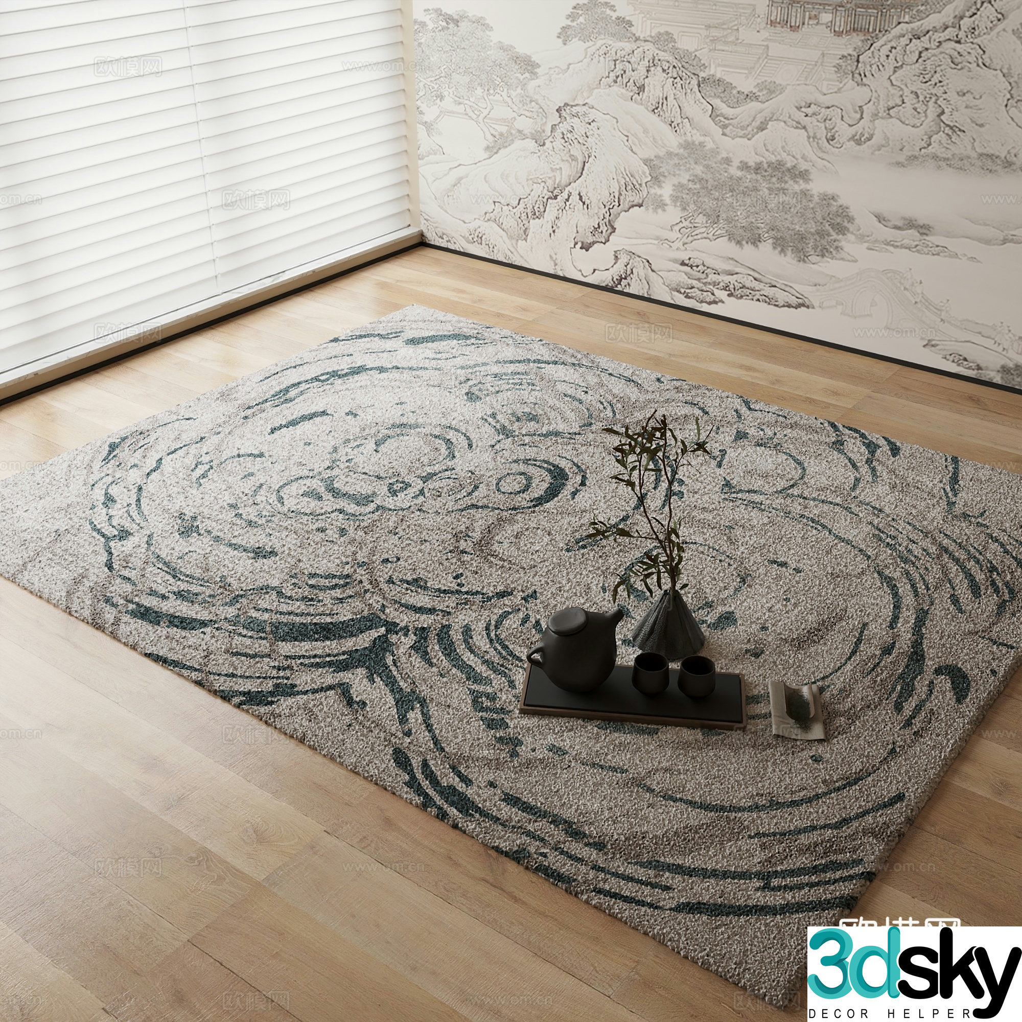New Chinese carpet 3D model