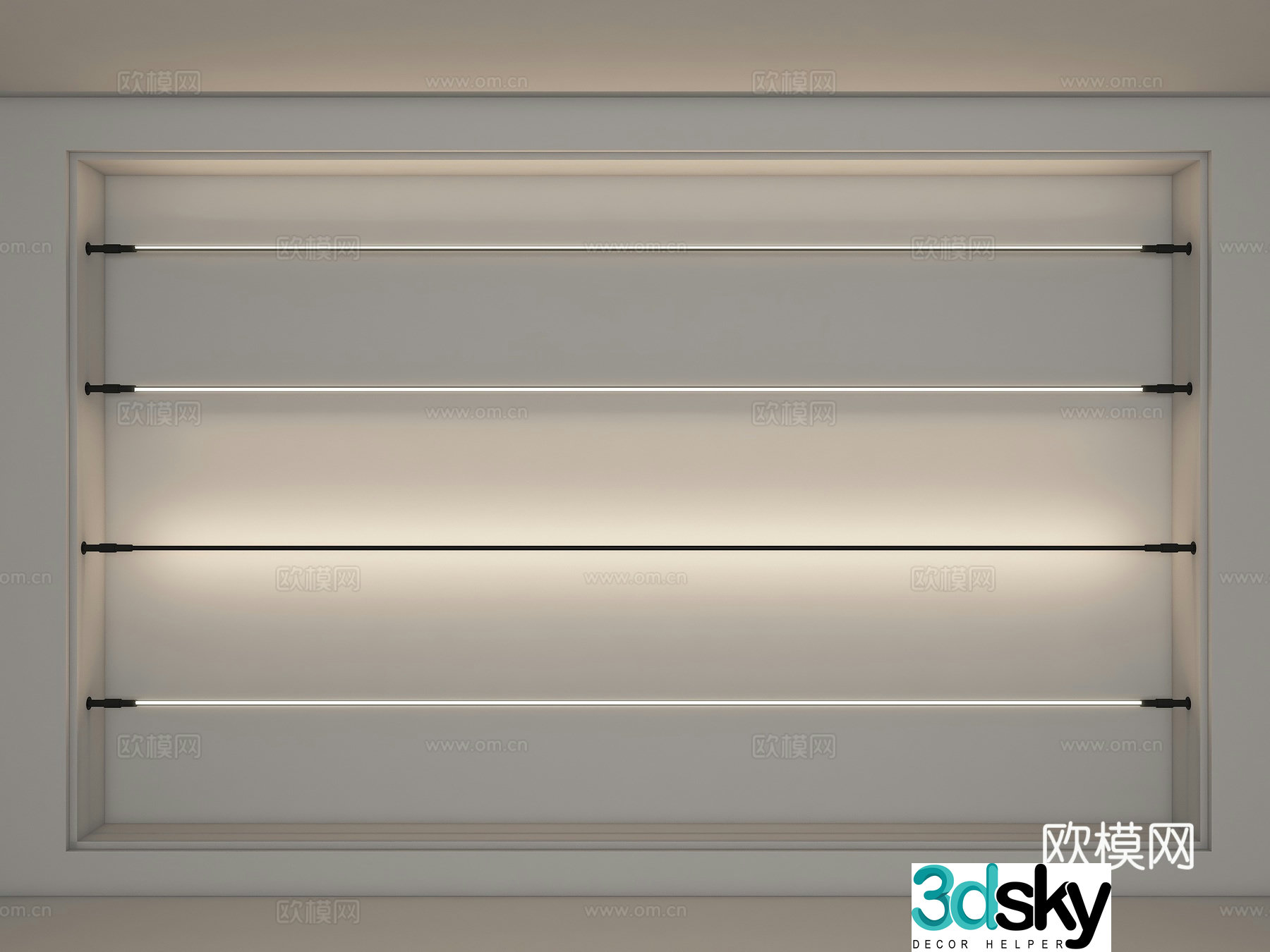Modern Skyrim lamp line -shaped lamp steel belt lamp bandwashing wall lamp 3D model