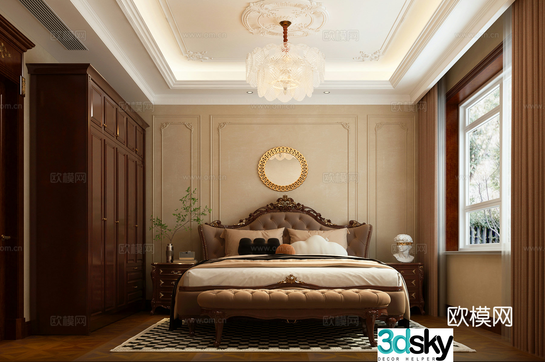 French bedroom master bedroom 3d model