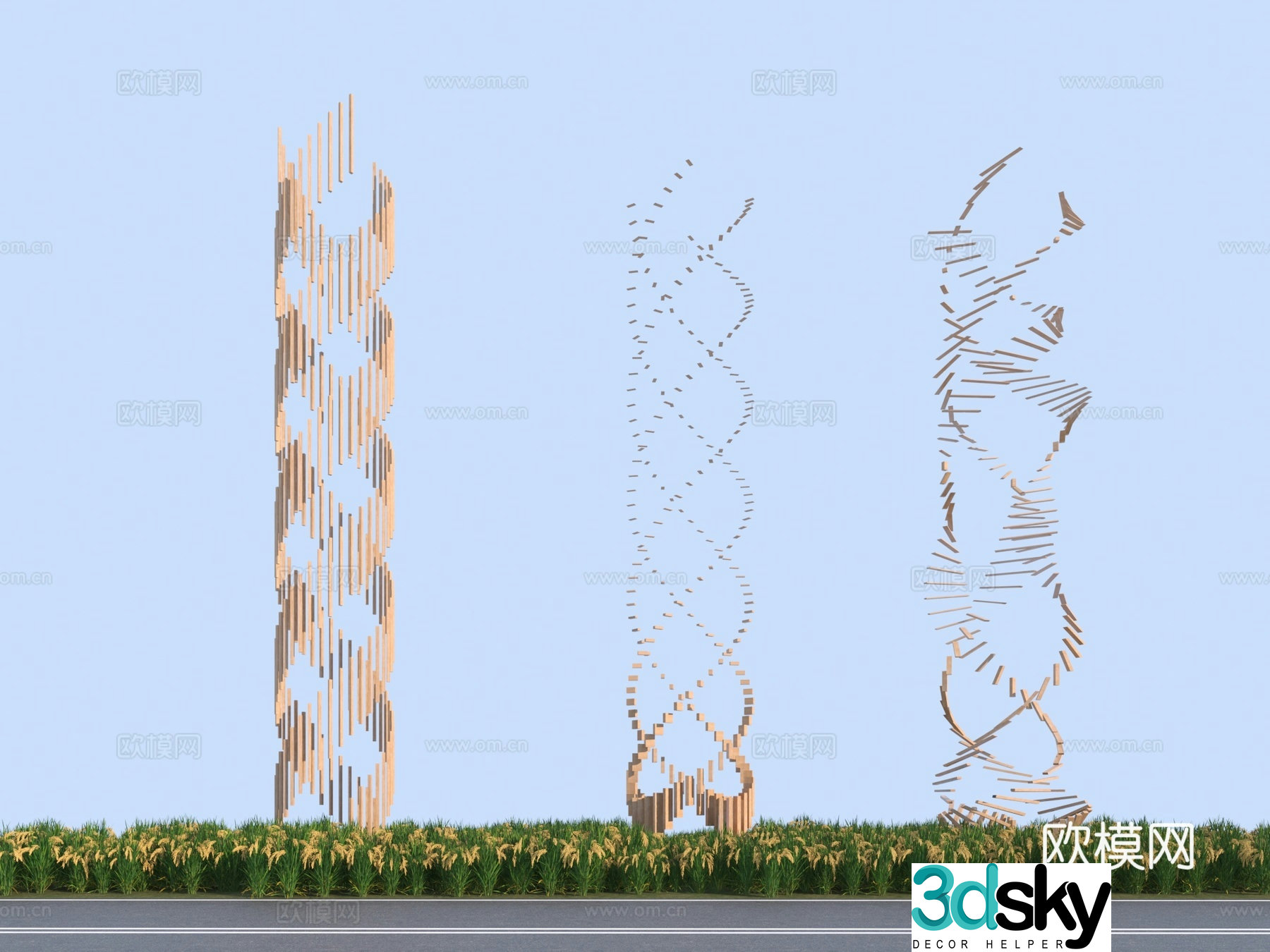 Modern landscape structure landscape sculpture 3D model