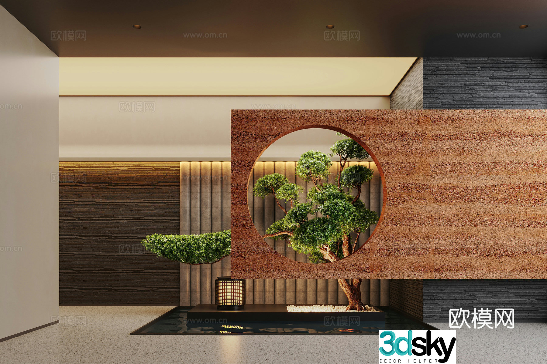 New Chinese -style indoor landscape landscape landscape plant 3D model