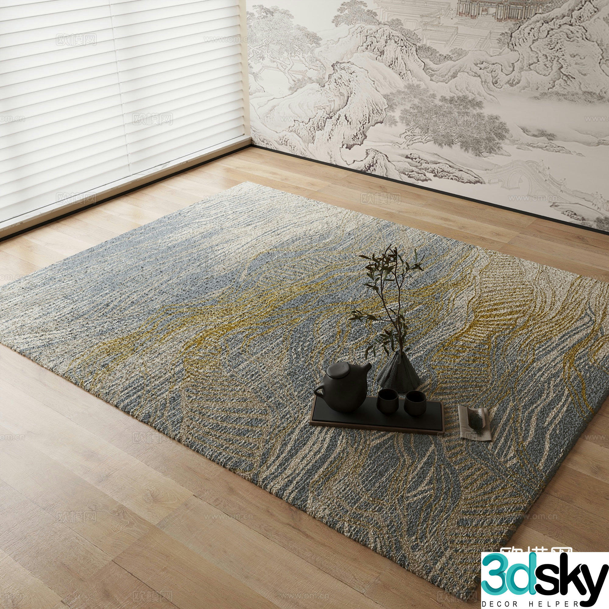 New Chinese carpet 3D model