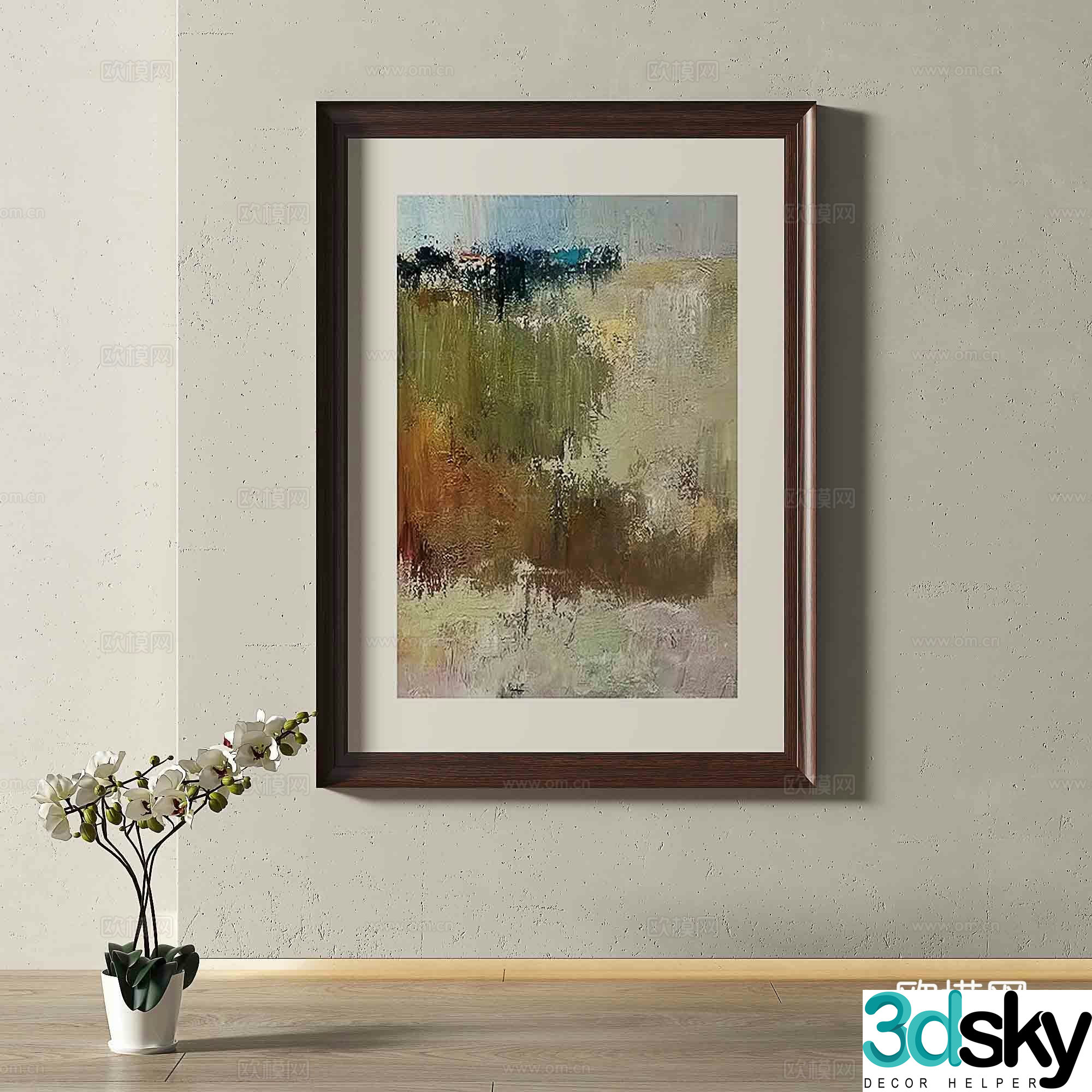 Modern abstract painting Hanging painting Oil painting 3d model