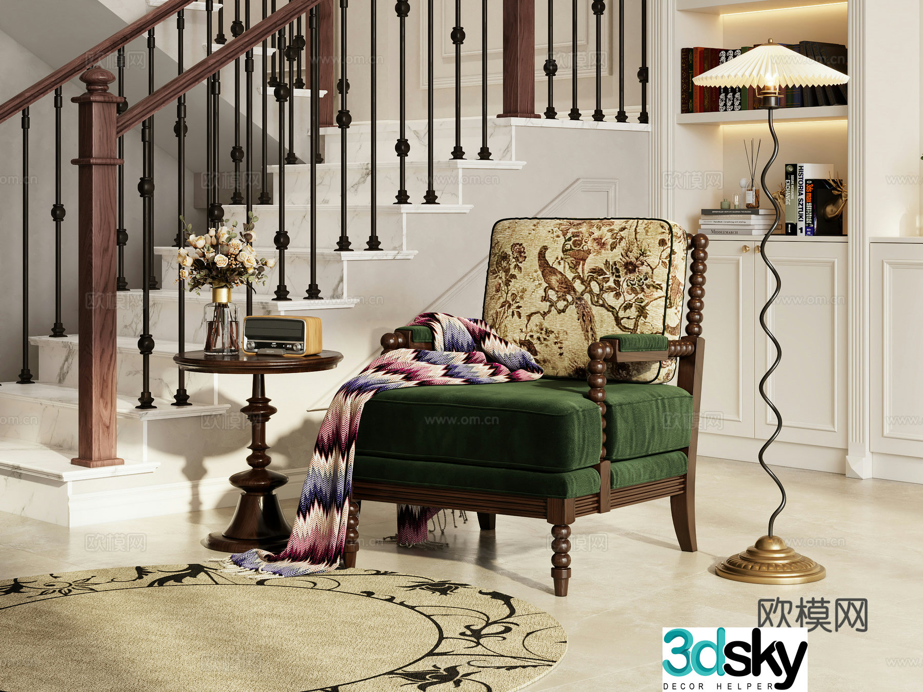 American single sofa 3D model
