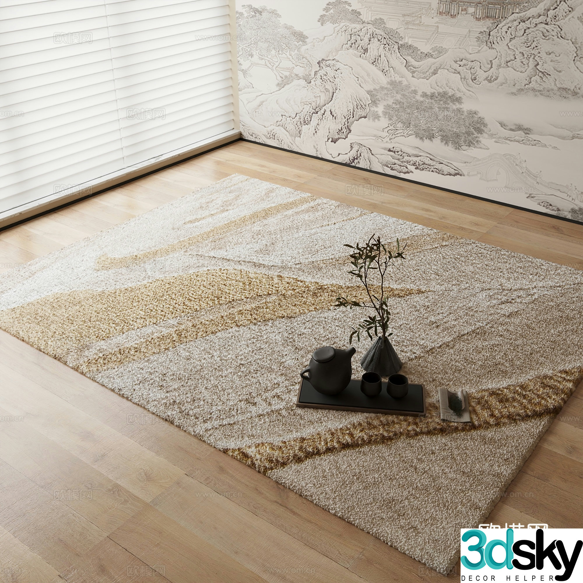 New Chinese carpet 3D model