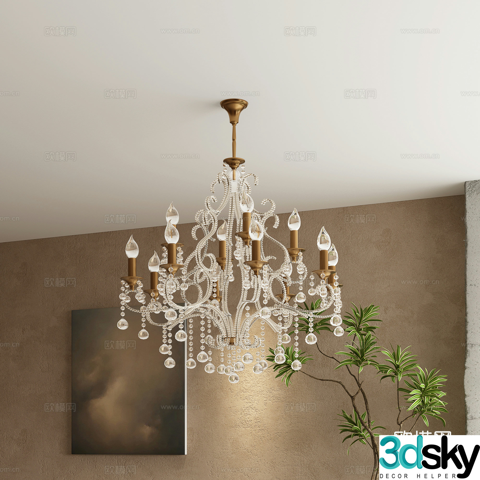 French crystal lamp 3d model