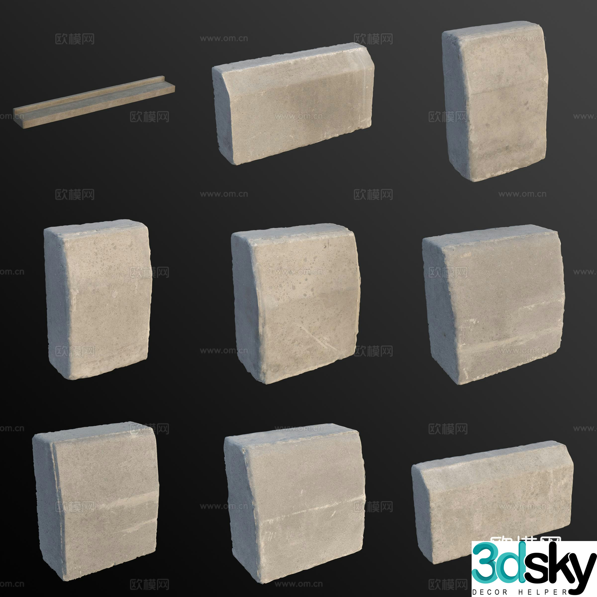 Road road road administration roadblock 3d model