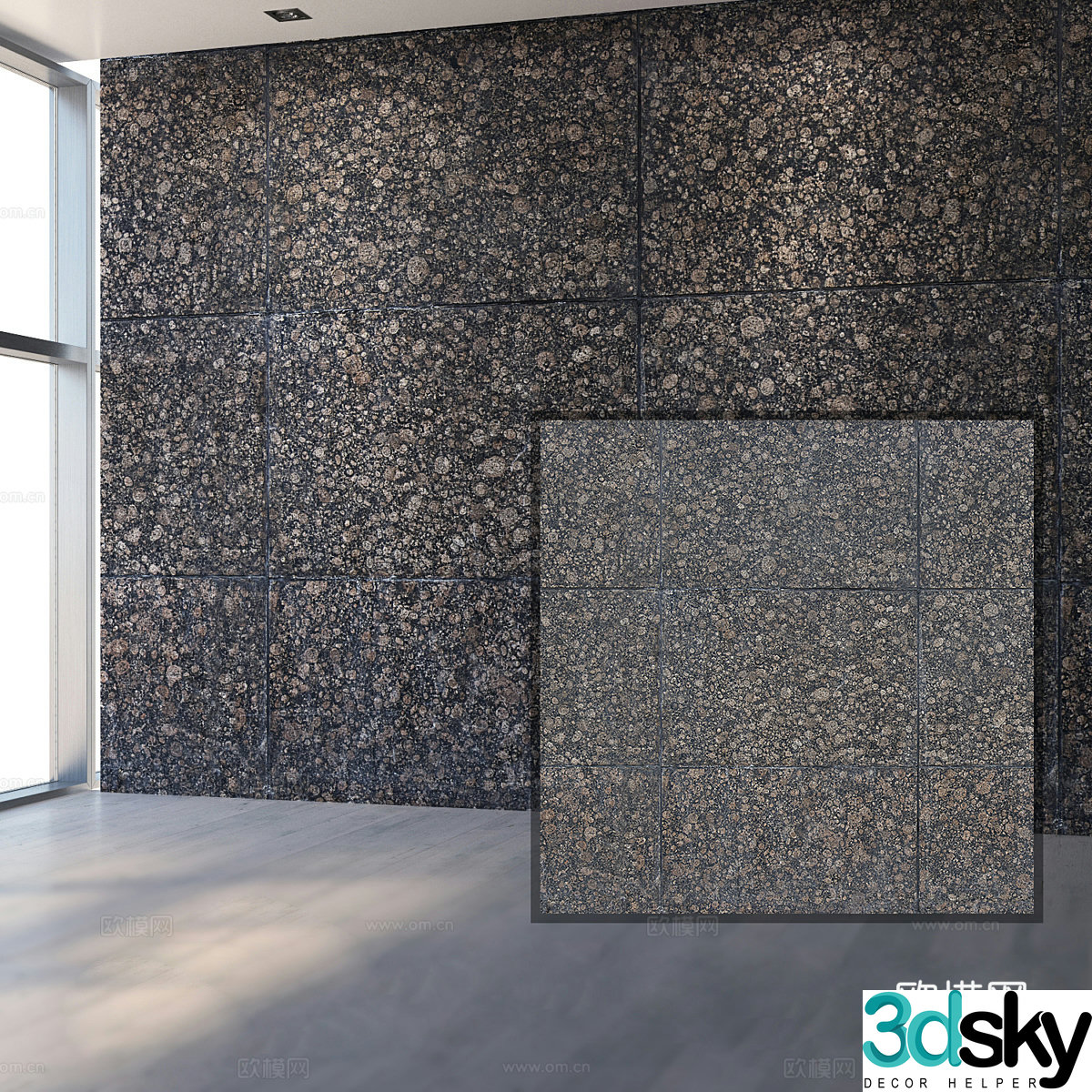 Antique floor tiles matte ceramic tiles 3d model