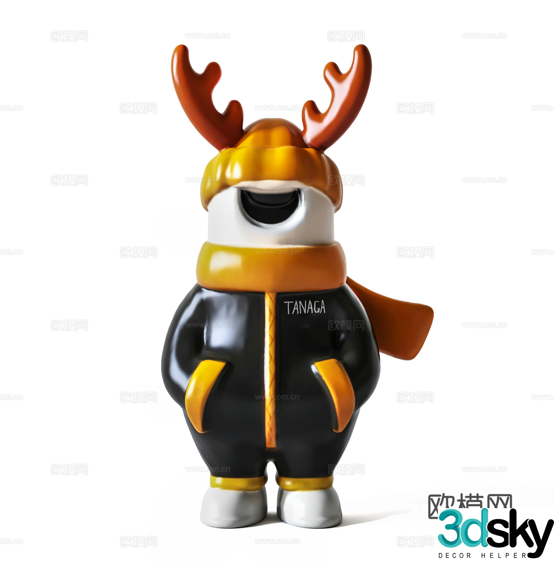 Modern trendy toy doll 3d model