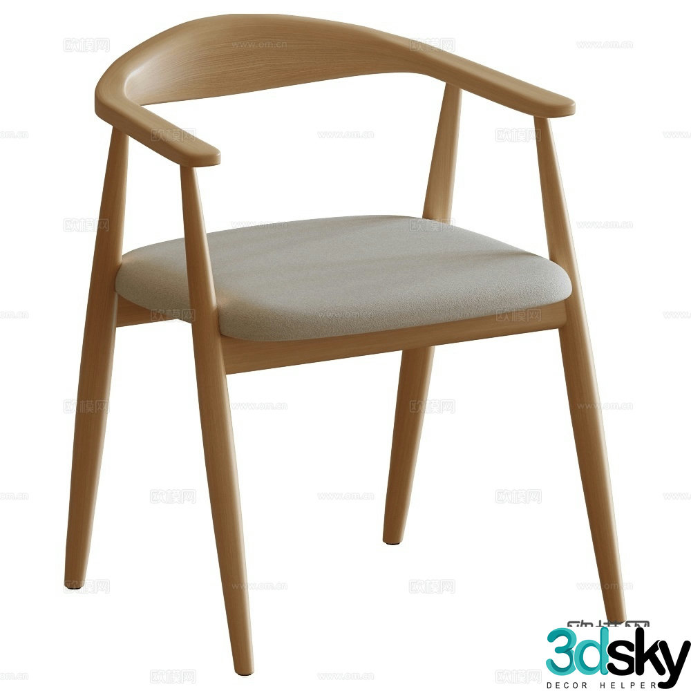 Annud Nordic single chair chair chair 3D model
