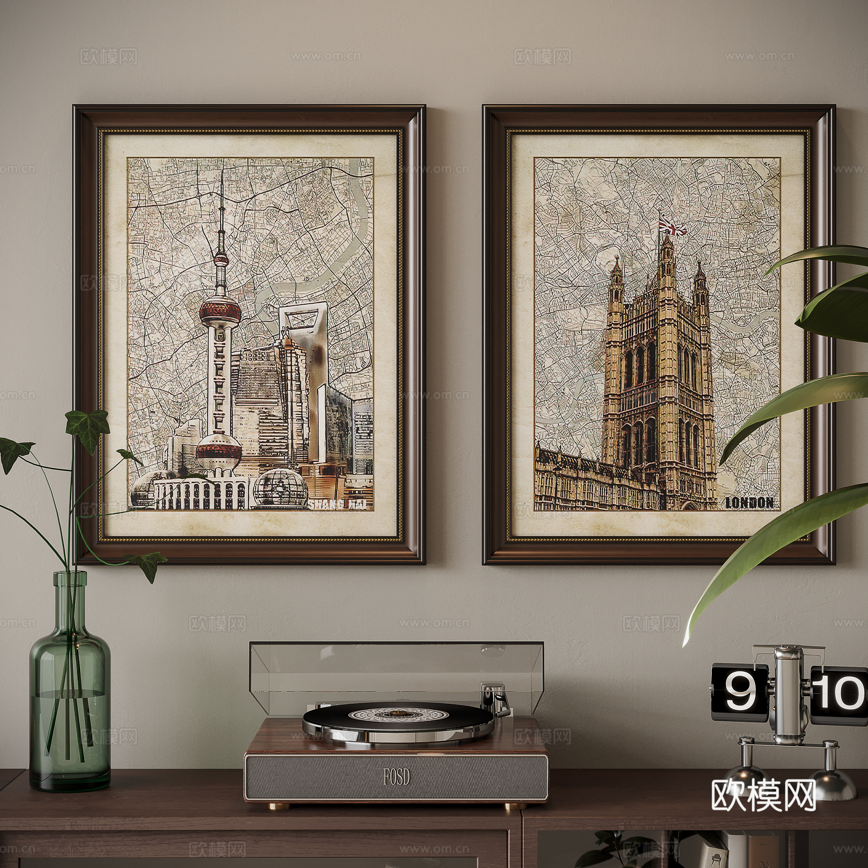 American decorative painting 3d model