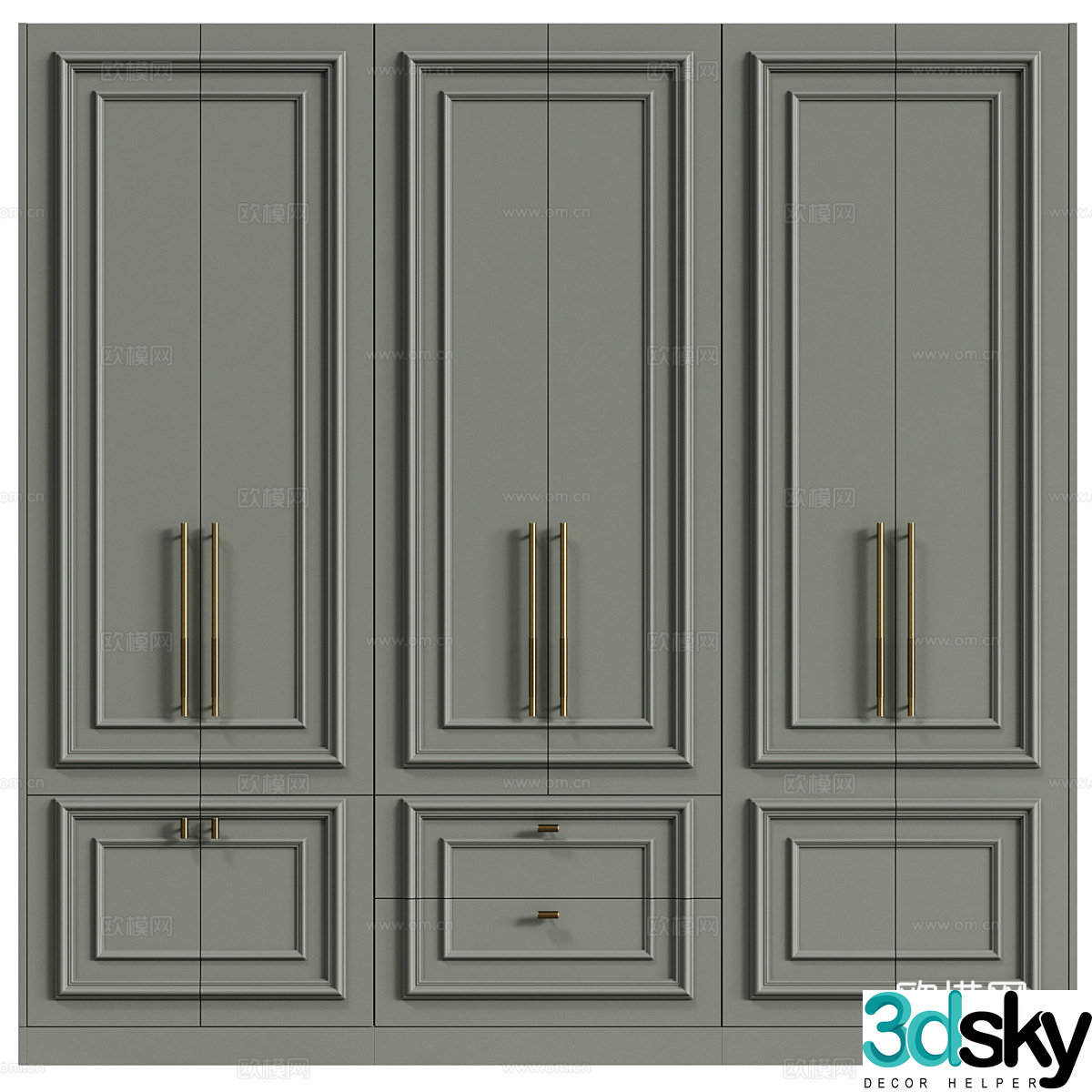 Modern neoclassical wardrobe 3d model
