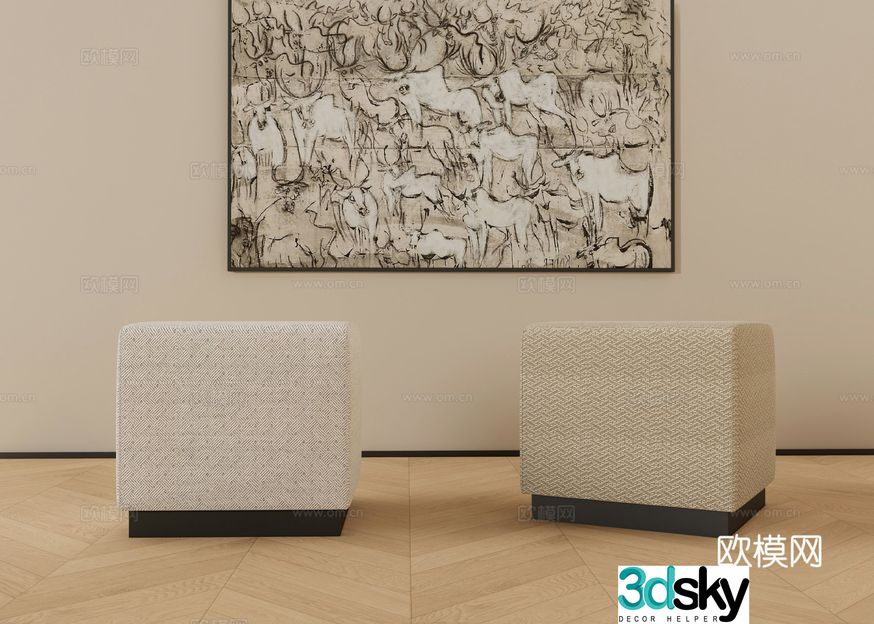 Modern other stools small bench shoe changing stool 3d model