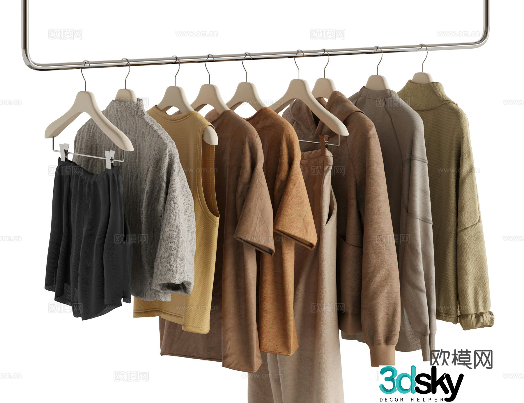 Retro clothes hanger 3d model