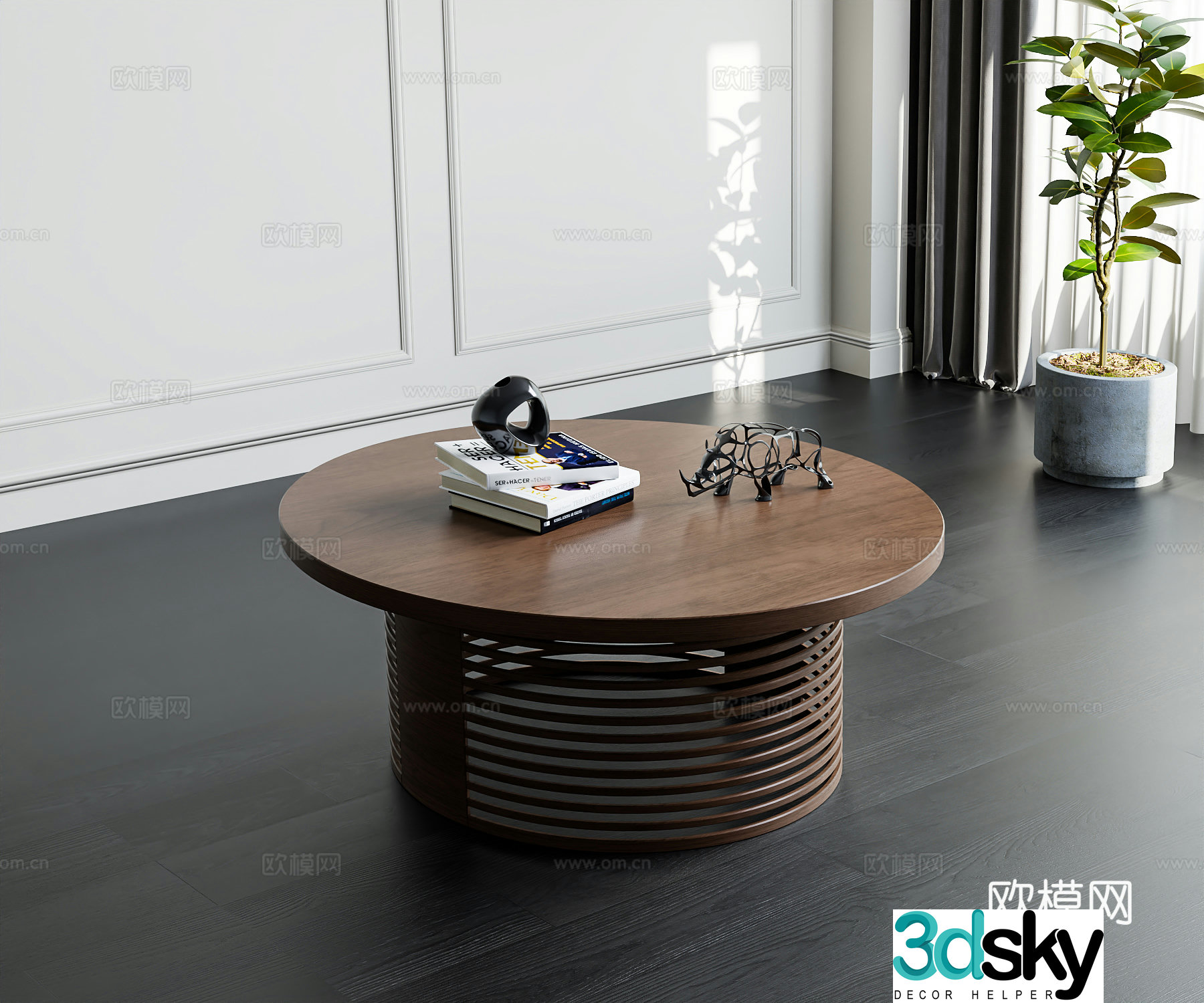 Modern medieval style coffee table jewelry ornaments 3D model