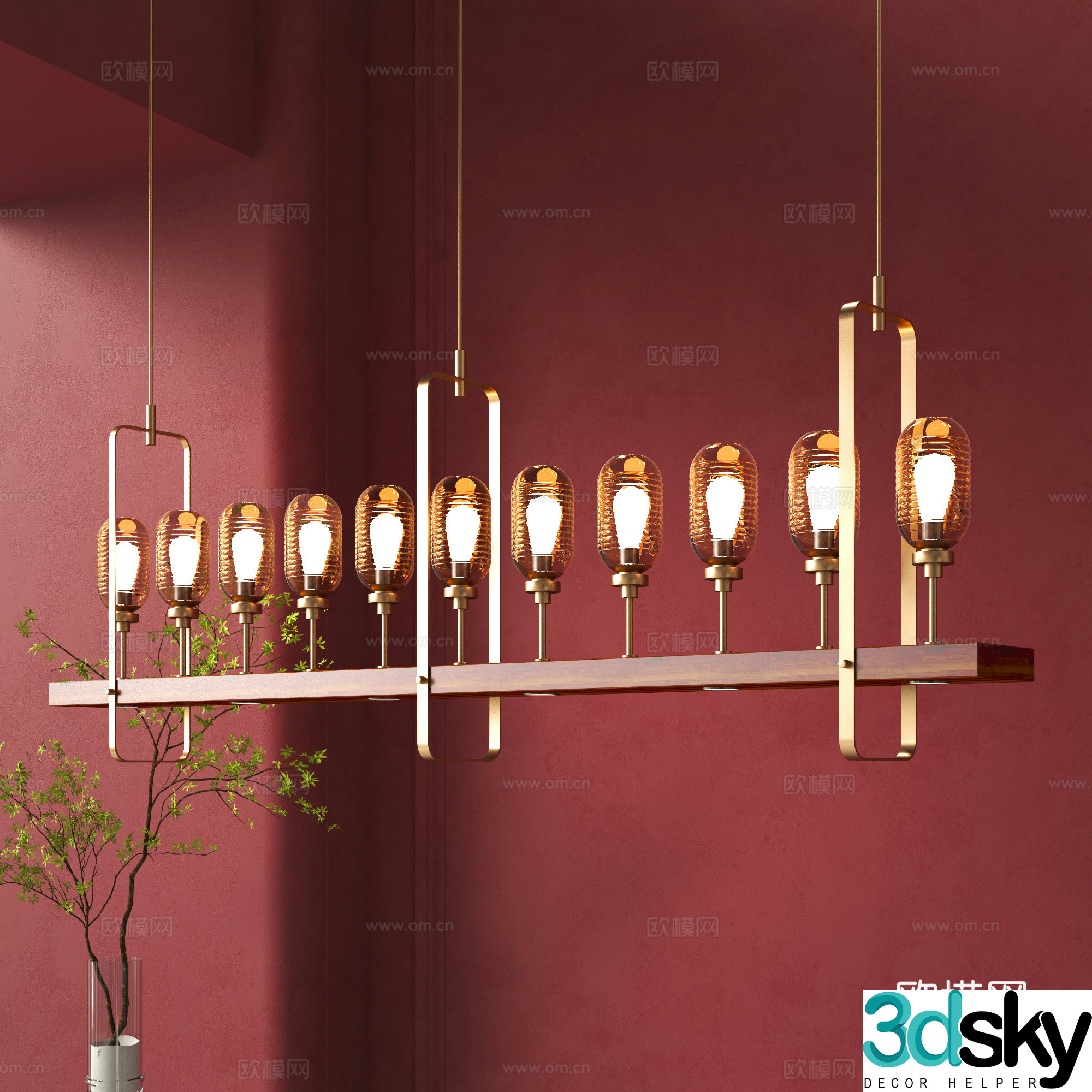 Modern chandelier 3D model
