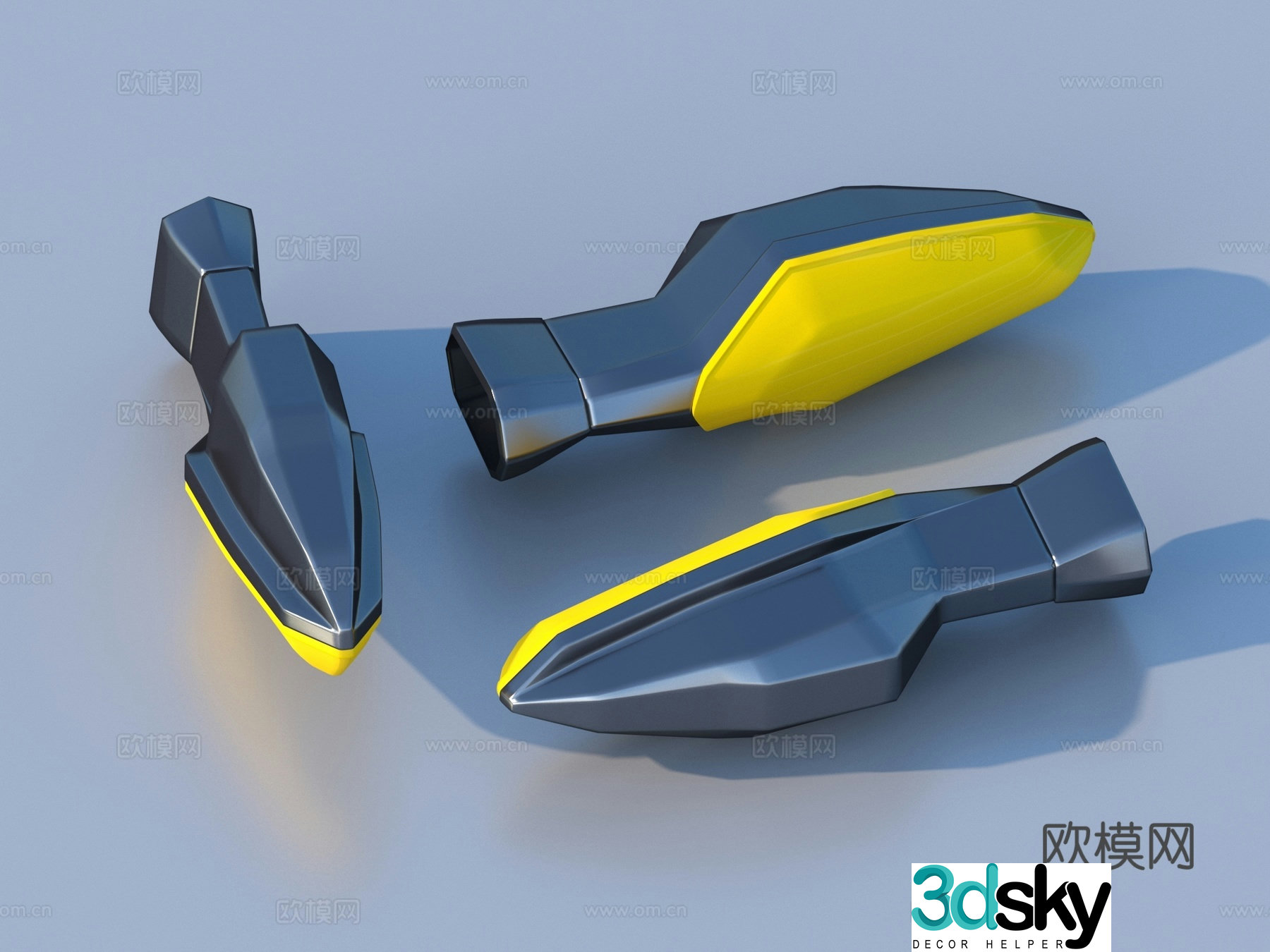 Motorcycle mirror hardware 3D model