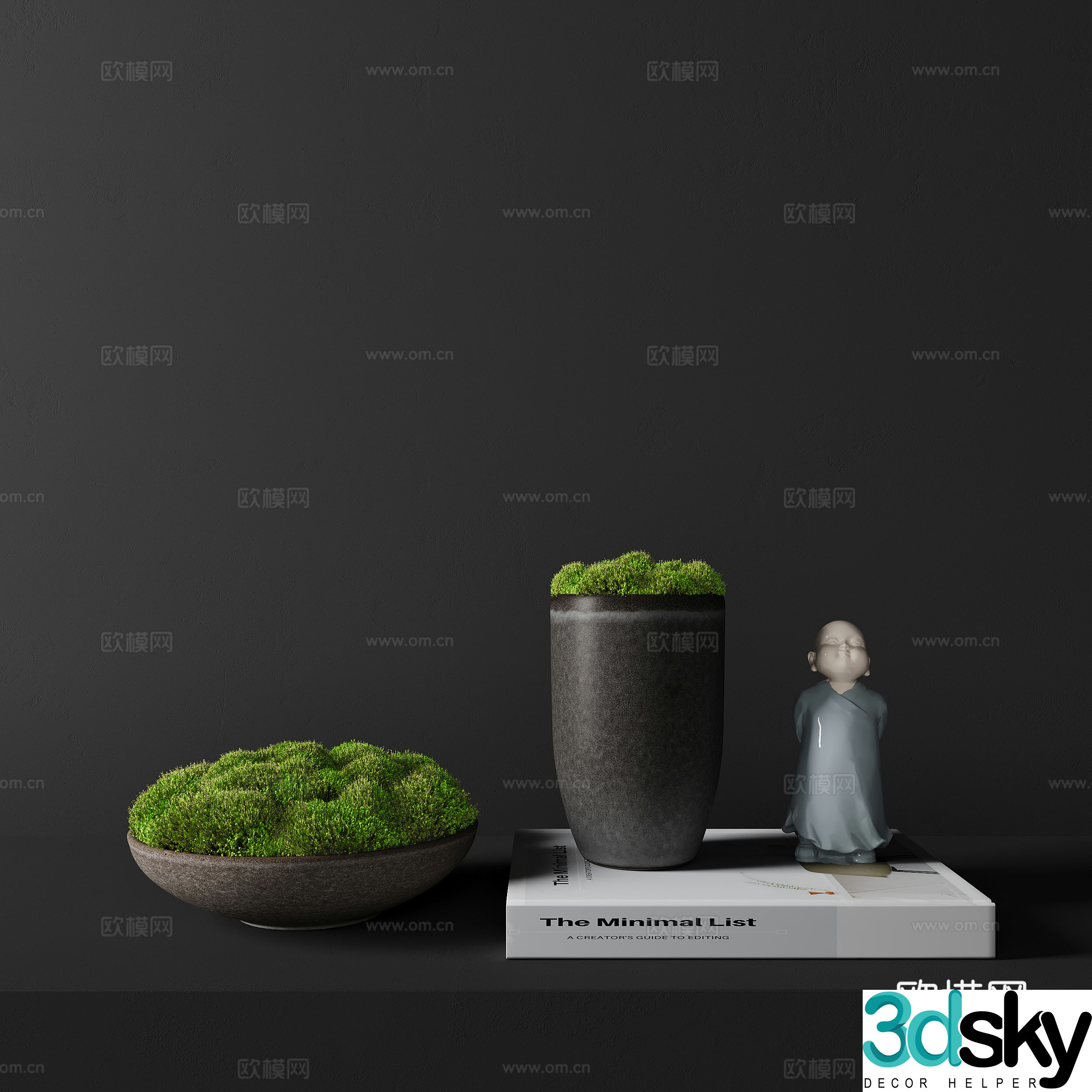 Moss Bonsai Green Bonsai Moss Moss Jewelry Moss Ornaments 3D Model