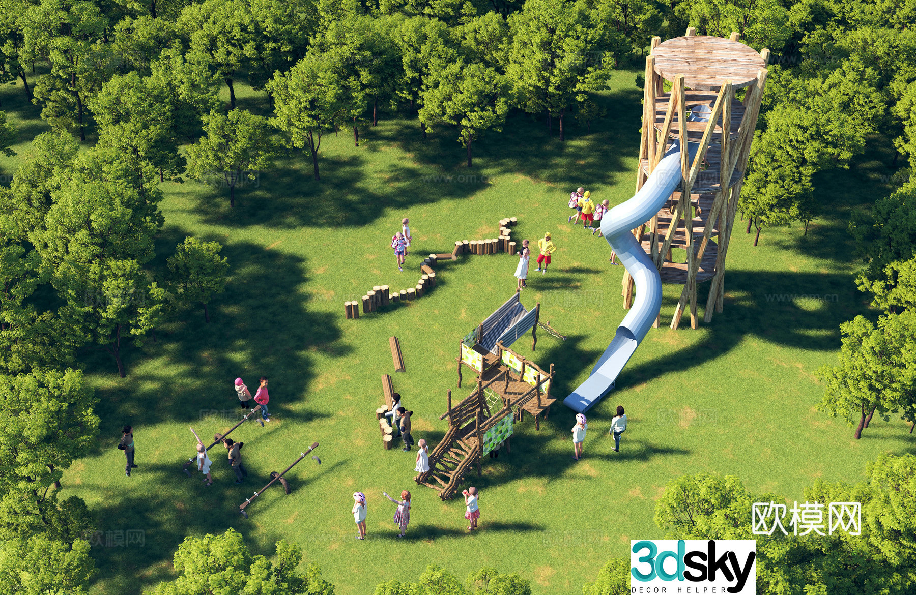 Modern ecological amusement park children’s amusement facilities park amusement facilities 3D model
