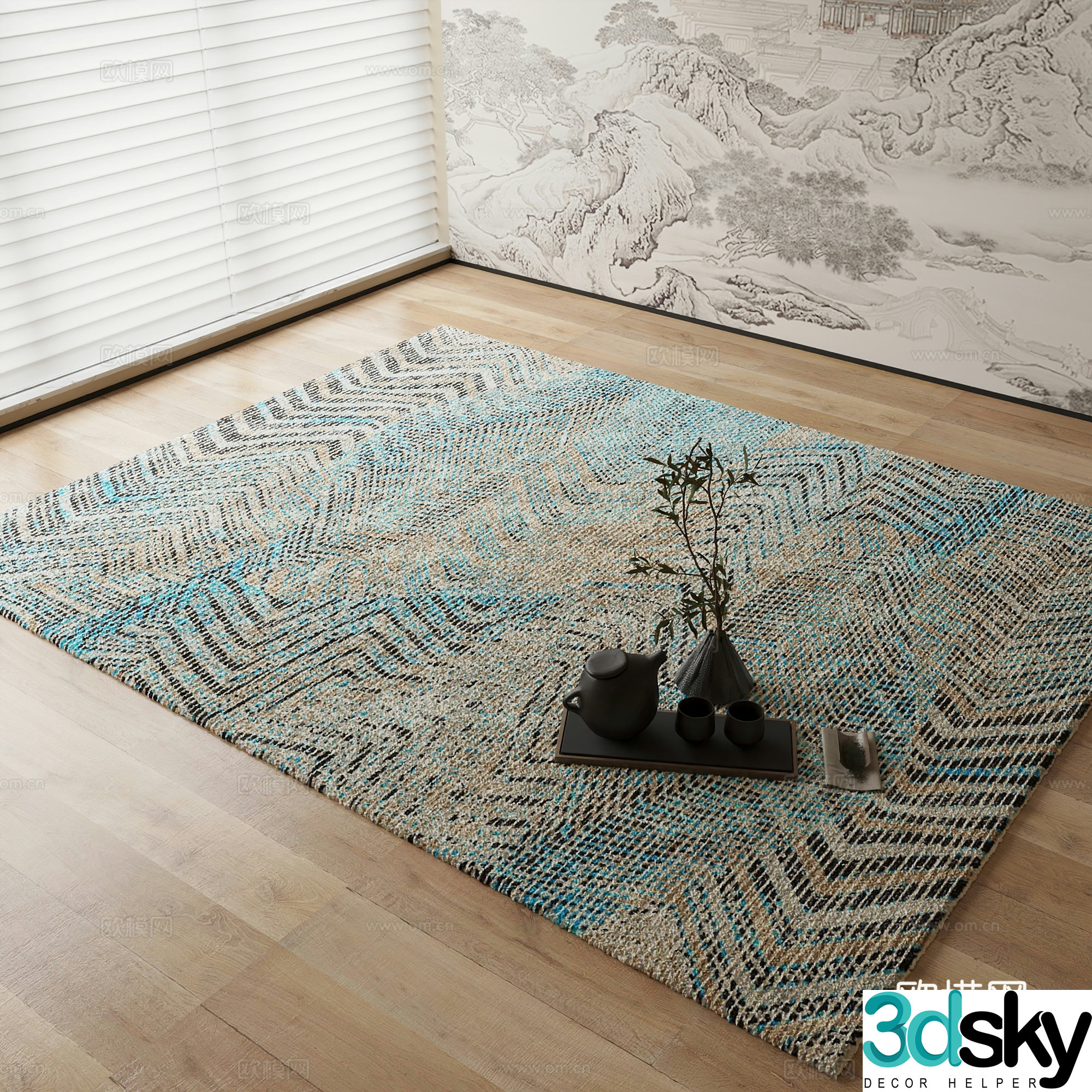 New Chinese carpet 3D model