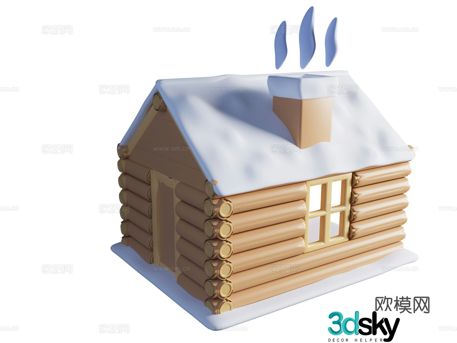 Winter element Christmas elements coffee wood tea set ice -snow snow snow boots 3D model