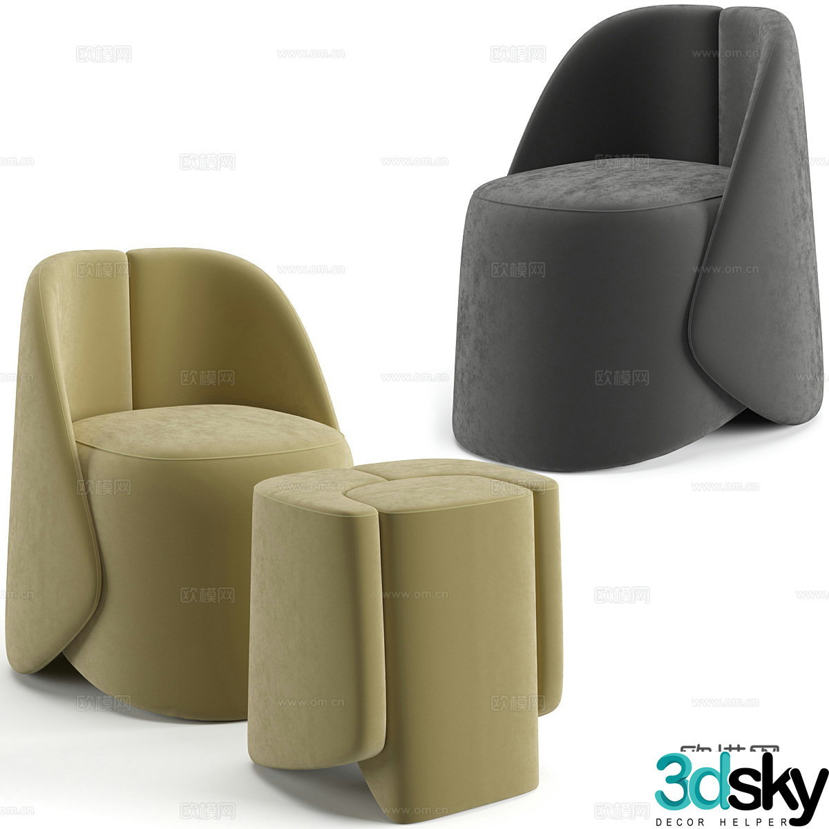 New Chinese casual sofa 3D model