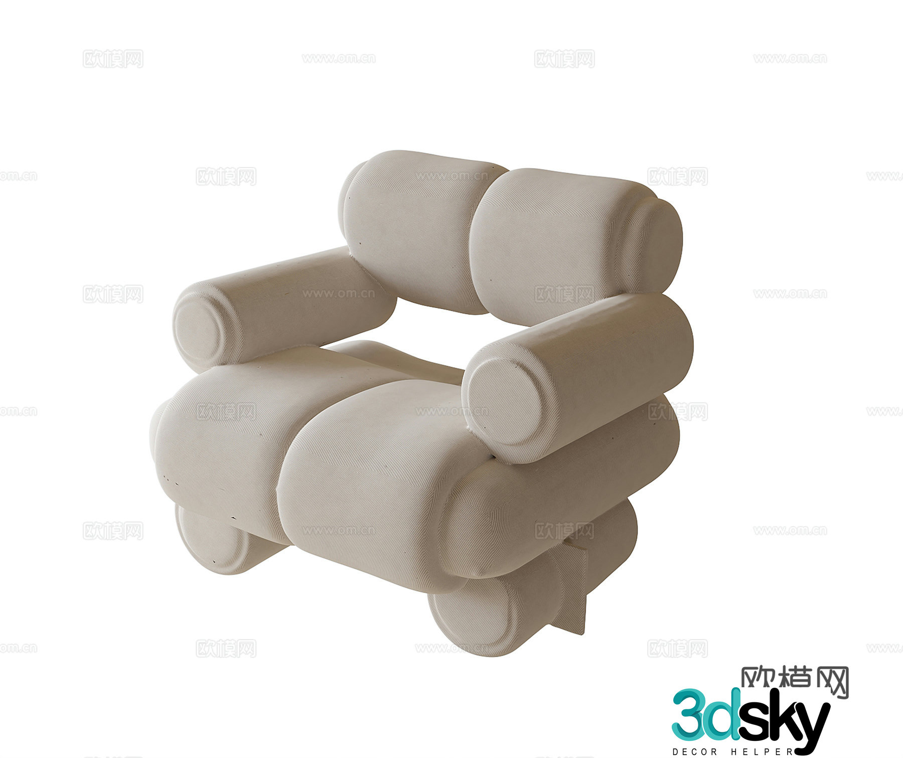 Modern single sofa leisure chair 3d model