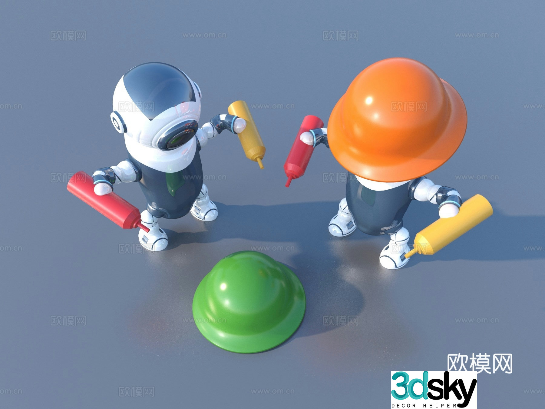 Cartoon toy robot 3d model